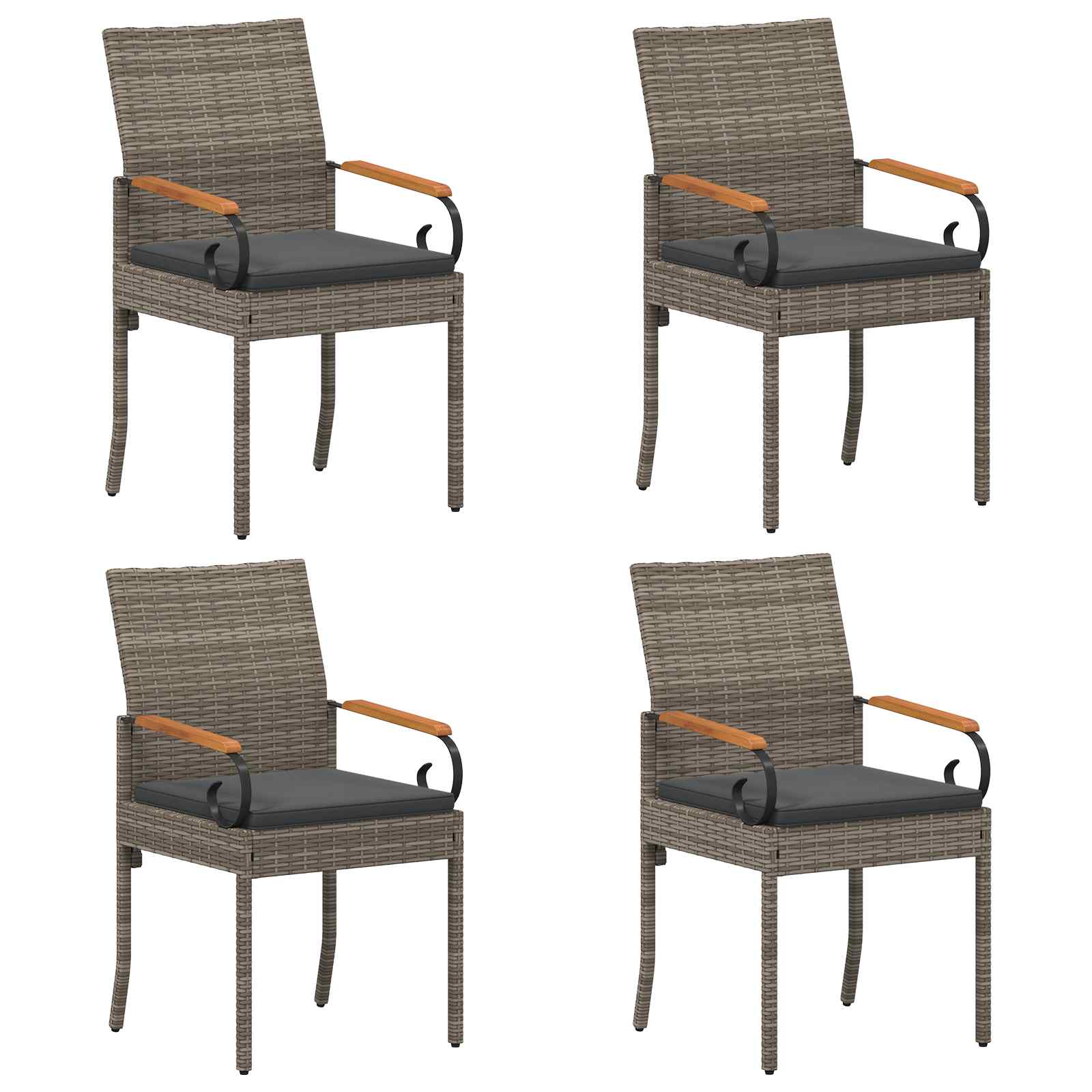Maison Exclusive - Gartenstühle 4 Stk. Grau Und Dunkelgrau Poly-r