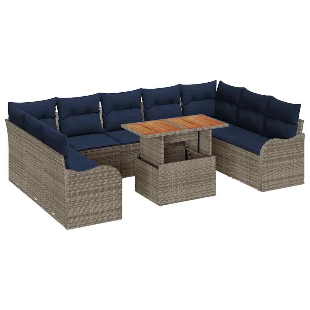 Maison Exclusive - Garten-sofa-set 10 Stk. 9-sitzanzahl Grau Und