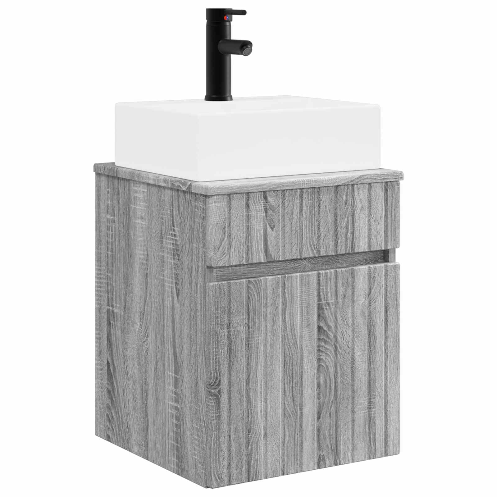 Maison Exclusive - Wandmontierter Waschbecken Vanity Grau Sonoma