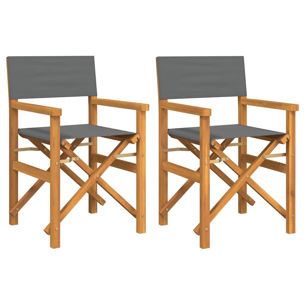 Maison Exclusive - Regiestühle 2 Stk. Klappbar Grau Massivholz Te