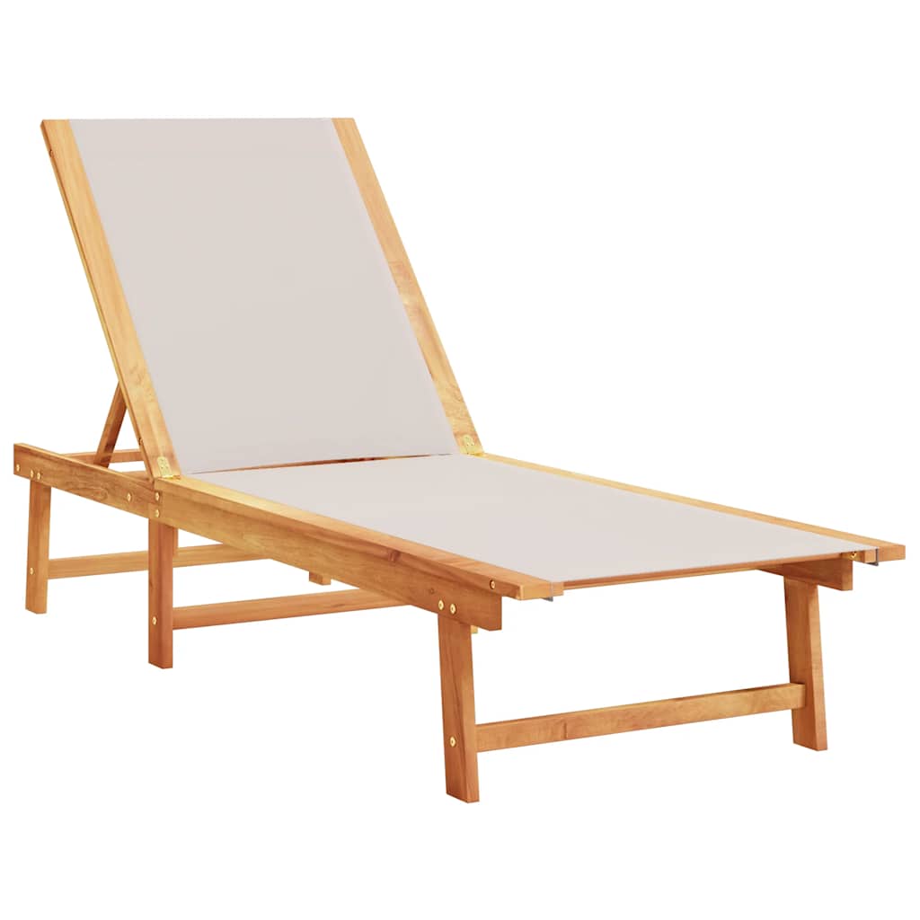 Maison Exclusive - Sonnenliege Grau Massivholz Akazie Und Textile