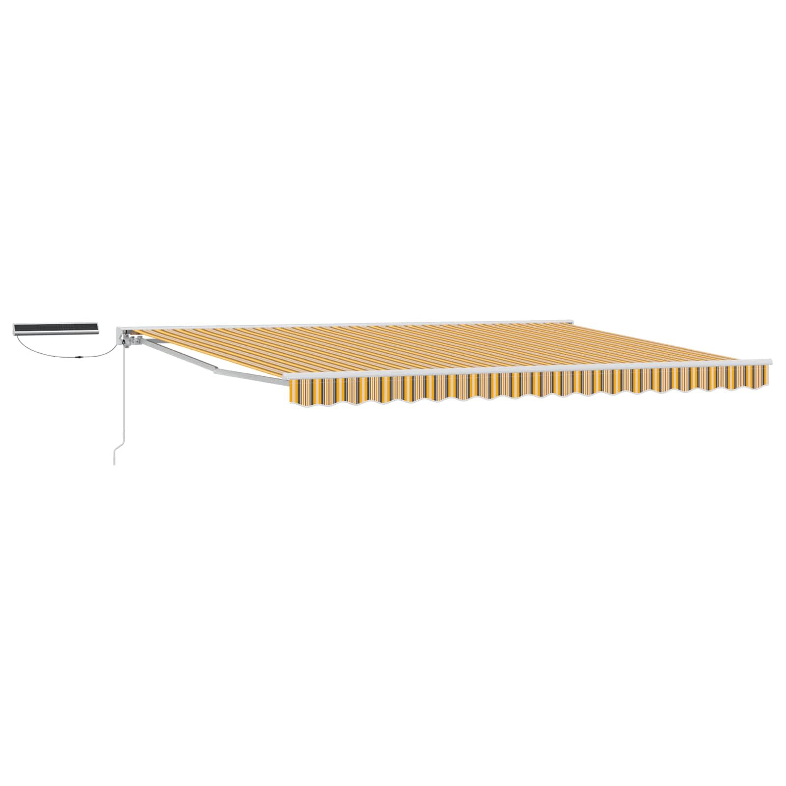 Maison Exclusive - Elektrische Ausziehbare Markise Gelb, Grau Und