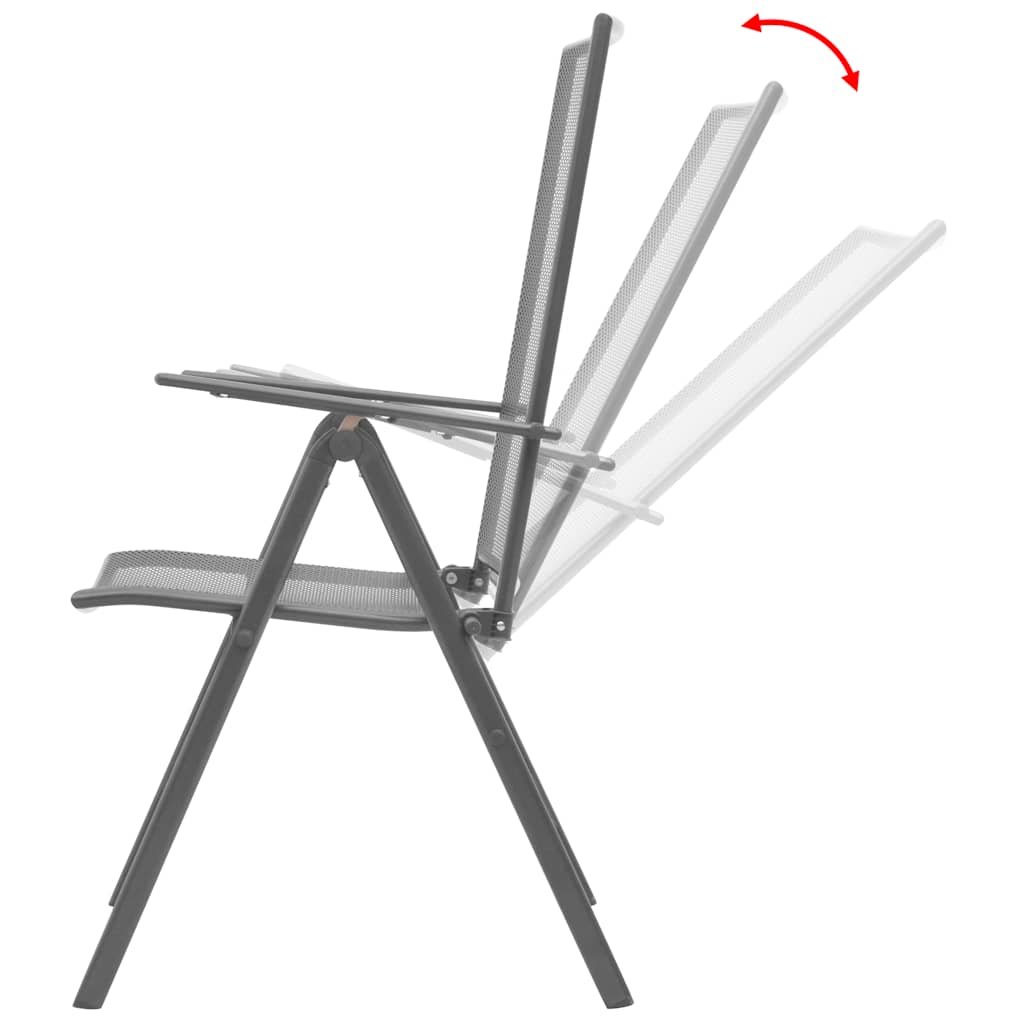 Maison Exclusive - Stapelbare Klappstühle, 2 Stück, Stahlgrau