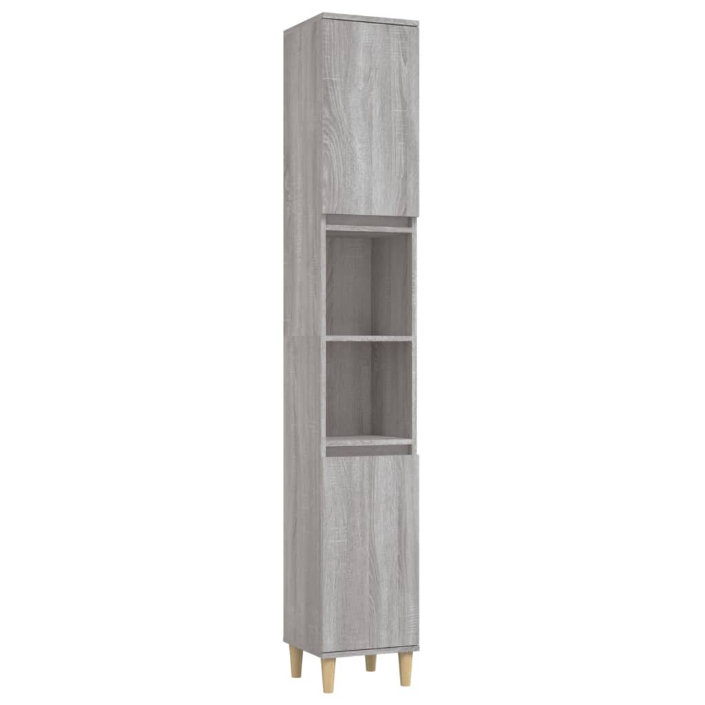 Maison Exclusive - Badschrank Grau Sonoma 30x30x190 Cm Holzwerkst