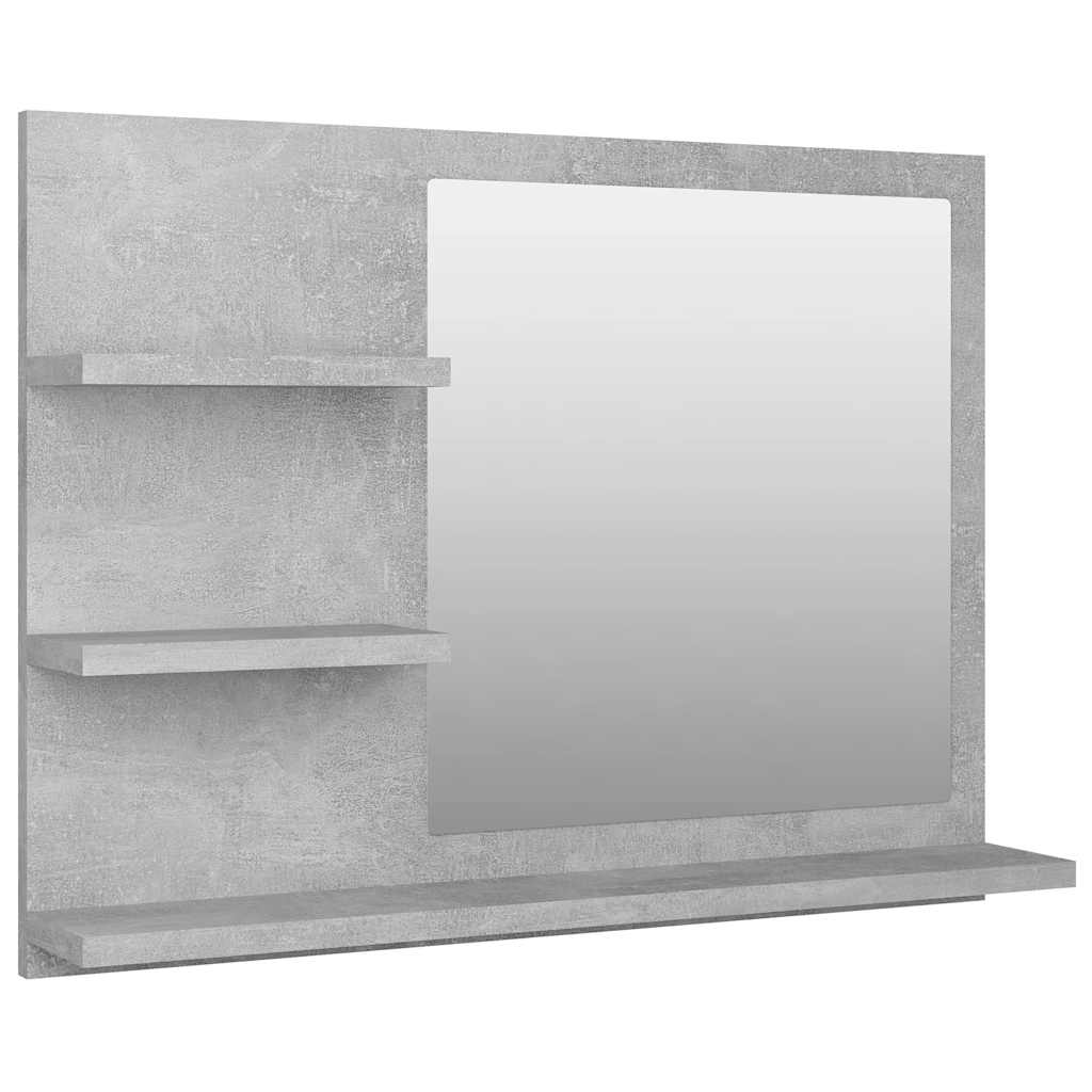 Maison Exclusive - Badspiegel Betongrau 60x10,5x45 Cm Holzwerksto