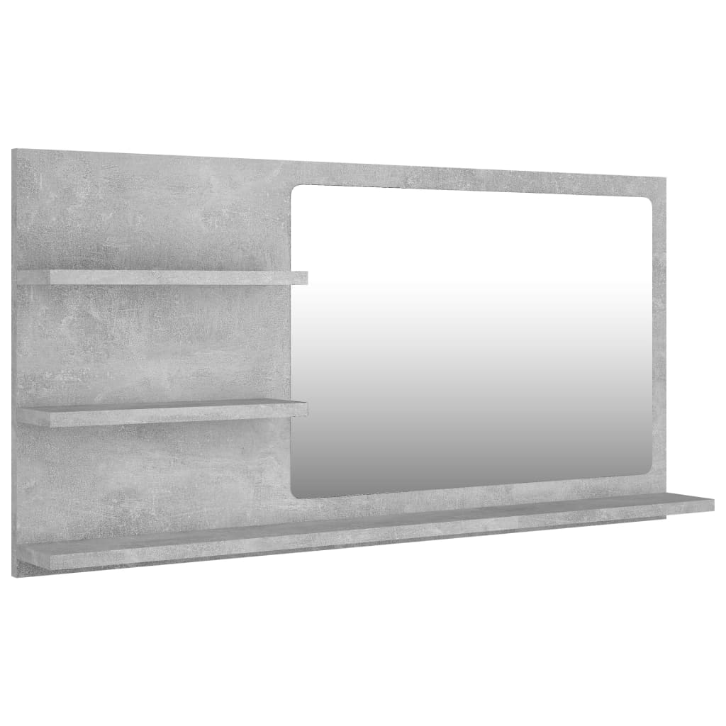 Maison Exclusive - Badspiegel Betongrau 90x10,5x45 Cm Holzwerksto