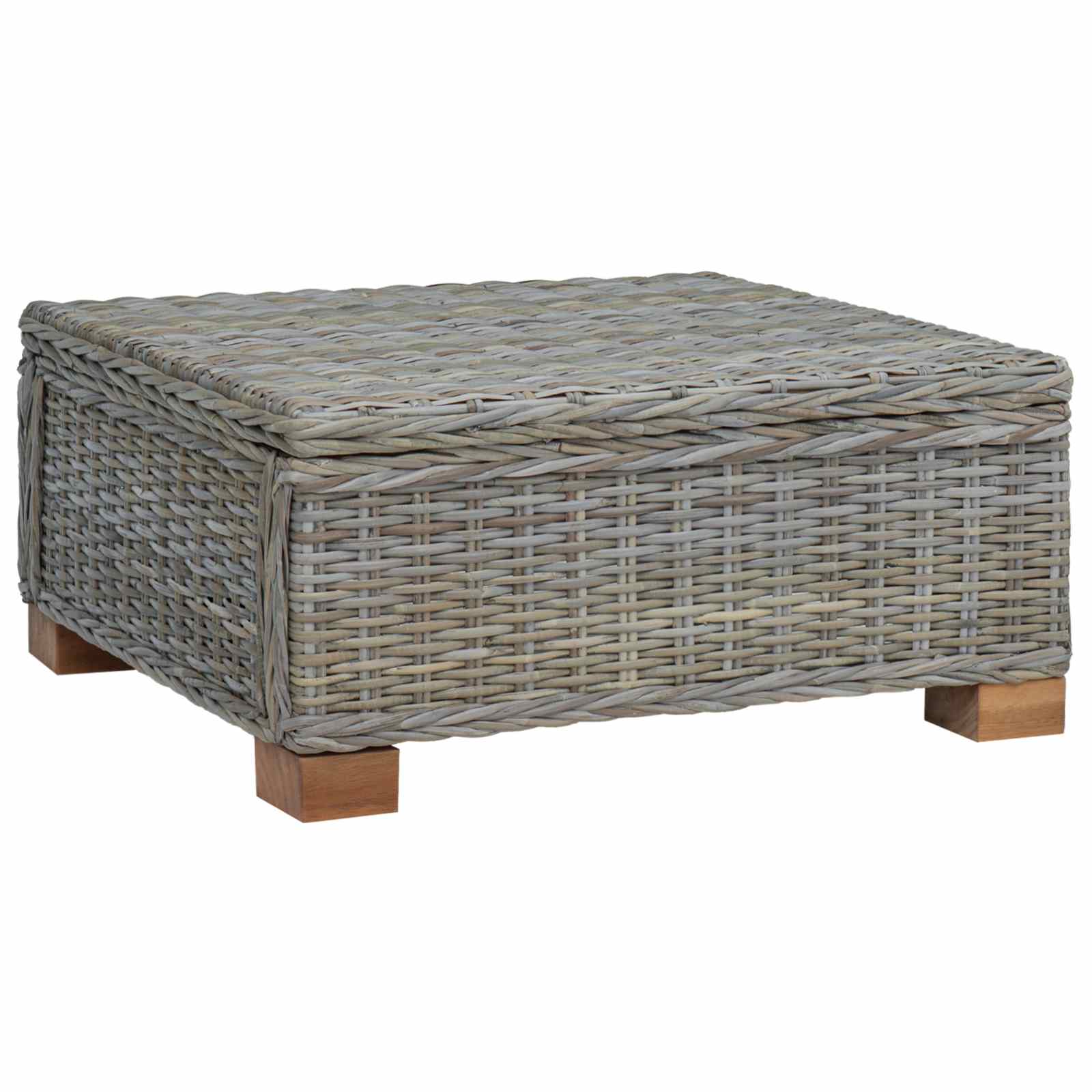 Maison Exclusive - Couchtisch Gendt Naturrattan Kubu Grau 67 X 60