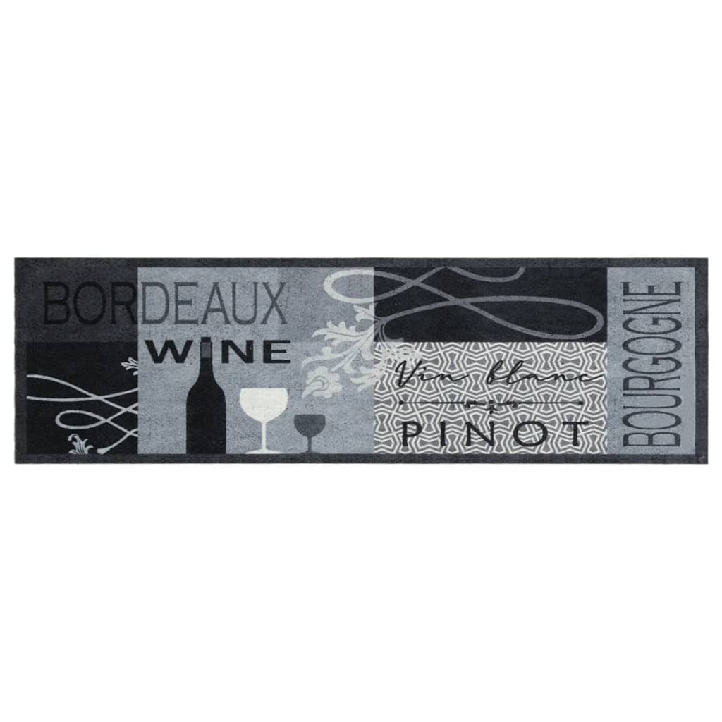 Maison Exclusive - Küchenteppich Waschbar Wein Grau 45x150 Cm Sam
