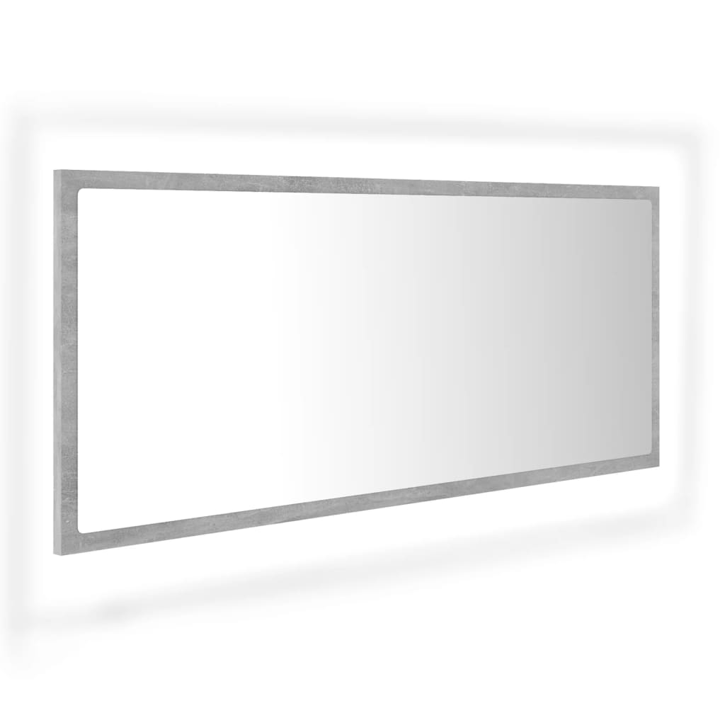 Maison Exclusive - Led-badspiegel Betongrau 100x8,5x37 Cm Acryl