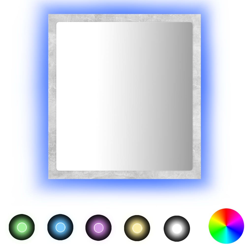 Maison Exclusive - Led-badspiegel Betongrau 40x8,5x37 Cm Acryl