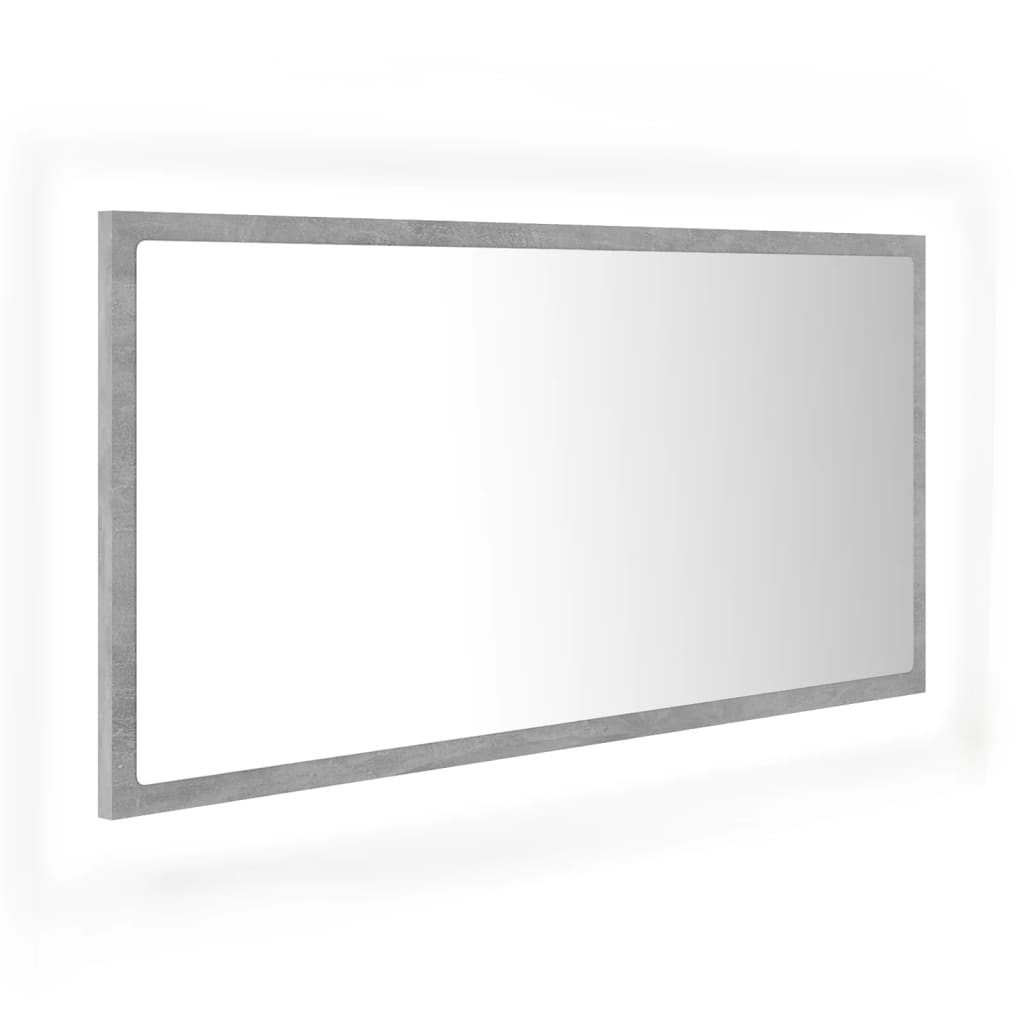 Maison Exclusive - Led-badspiegel Betongrau 90x8,5x37 Cm Acryl