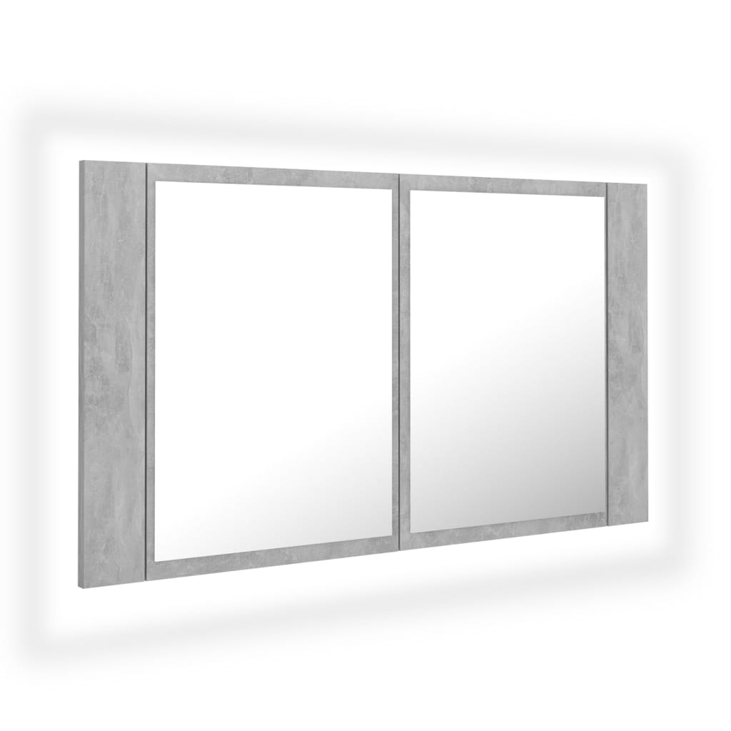 Maison Exclusive - Led-bad-spiegelschrank Betongrau 80x12x45 Cm A