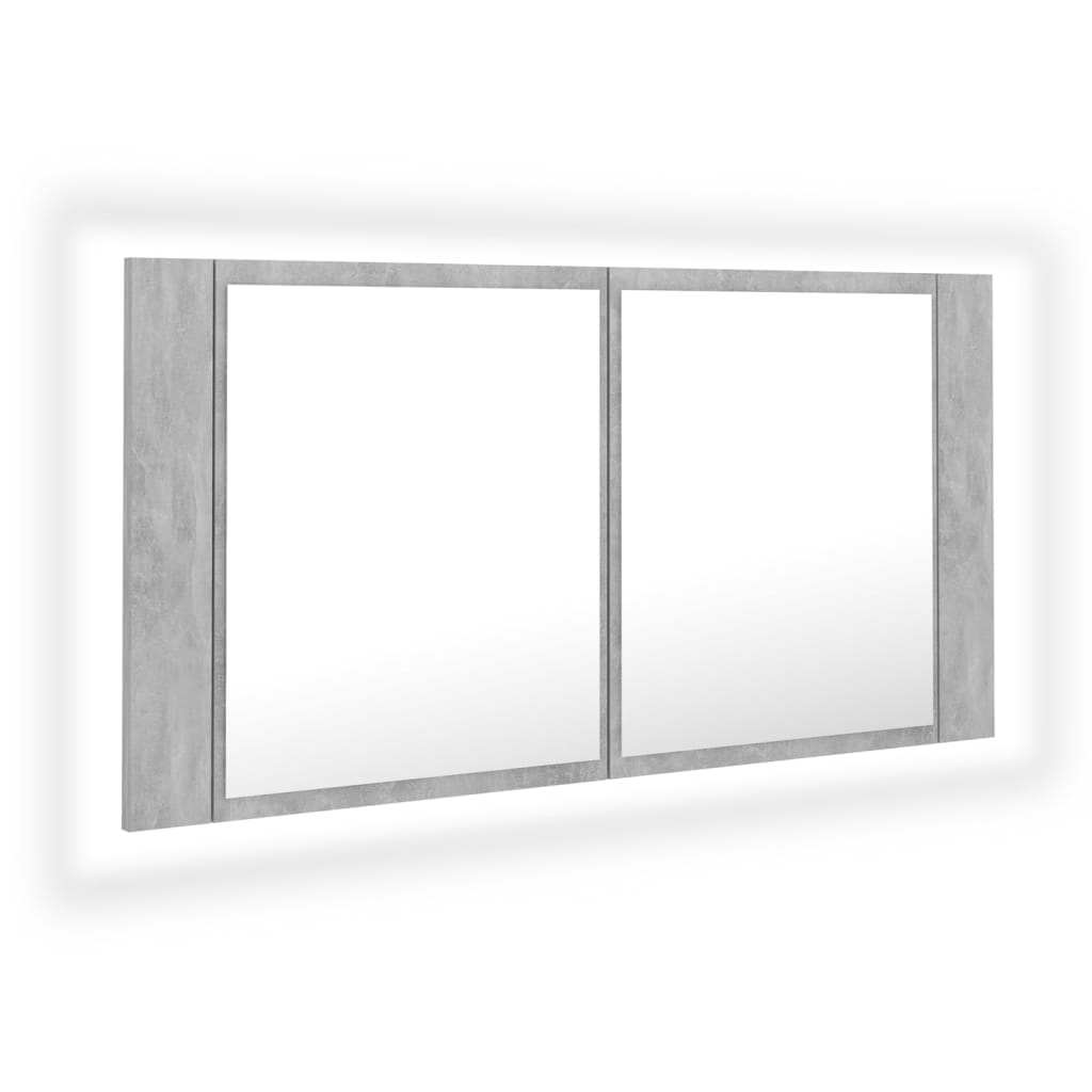 Maison Exclusive - Led-bad-spiegelschrank Betongrau 90x12x45 Cm A