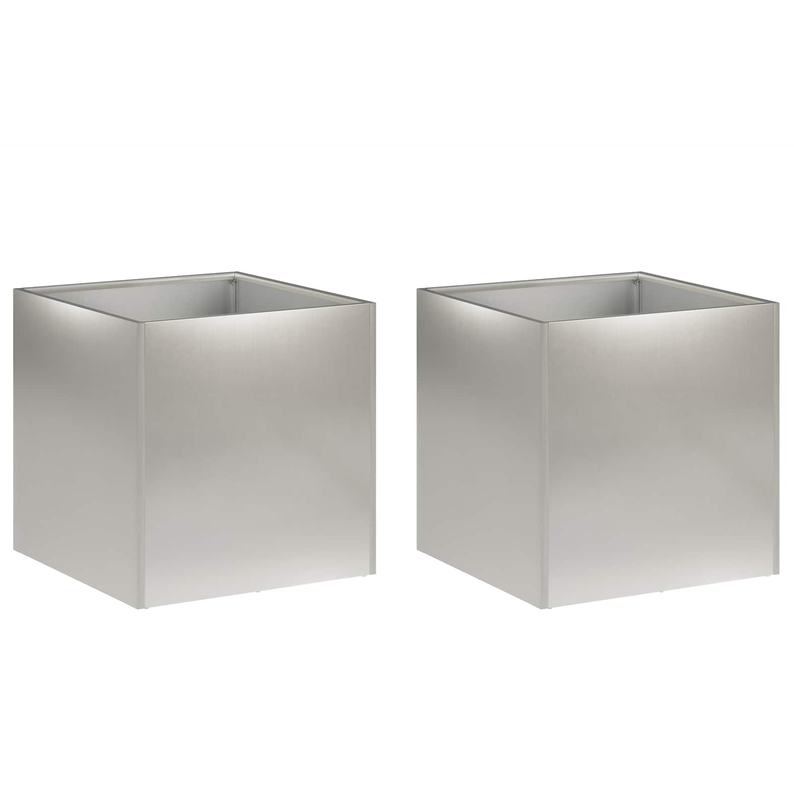 Maison Exclusive - Garten-pflanzgefäß 2 Stk. Silber 35 X 35 X 35