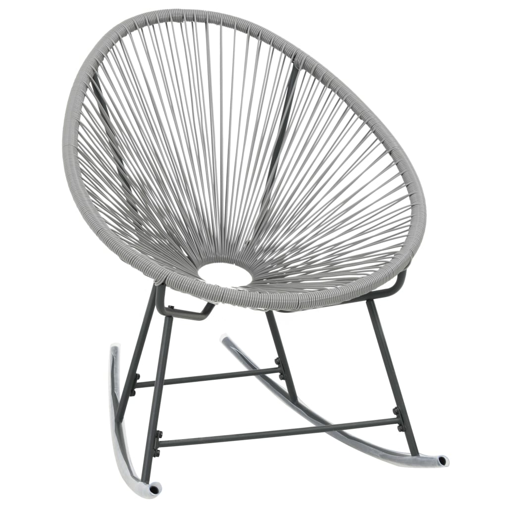 Maison Exclusive - Schaukelstuhl Mondstuhl Grau Poly Rattan