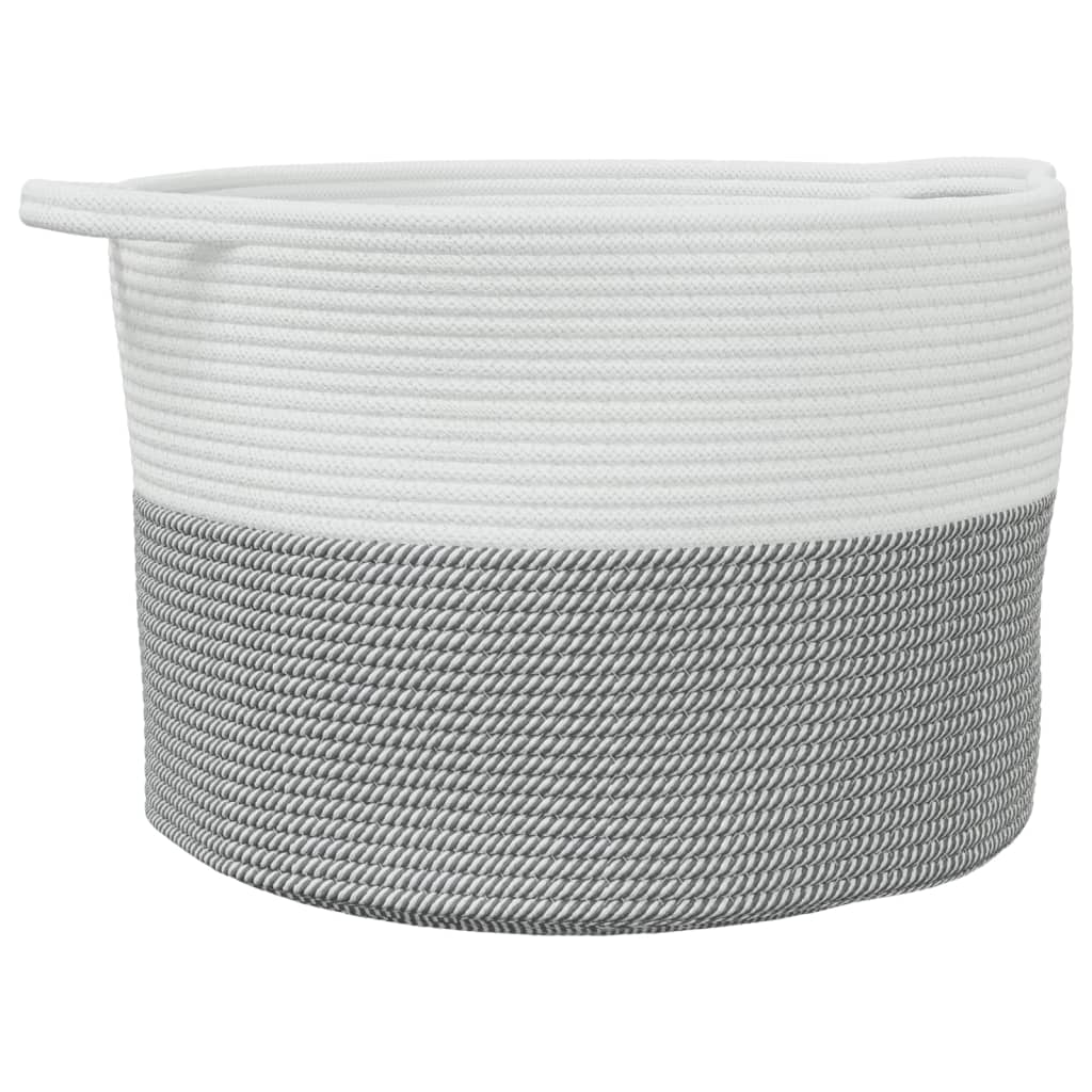 Maison Exclusive - Wäschekorb Grau Und Weiß Ø55x36 Cm Baumwolle