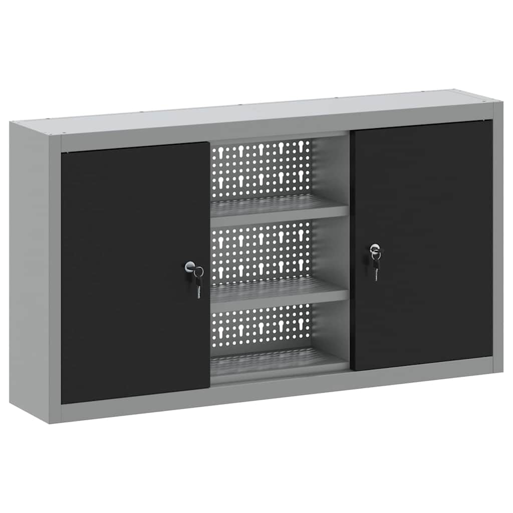 Maison Exclusive - Werkzeugschrank Mit Regal Schwarz Und Grau 100