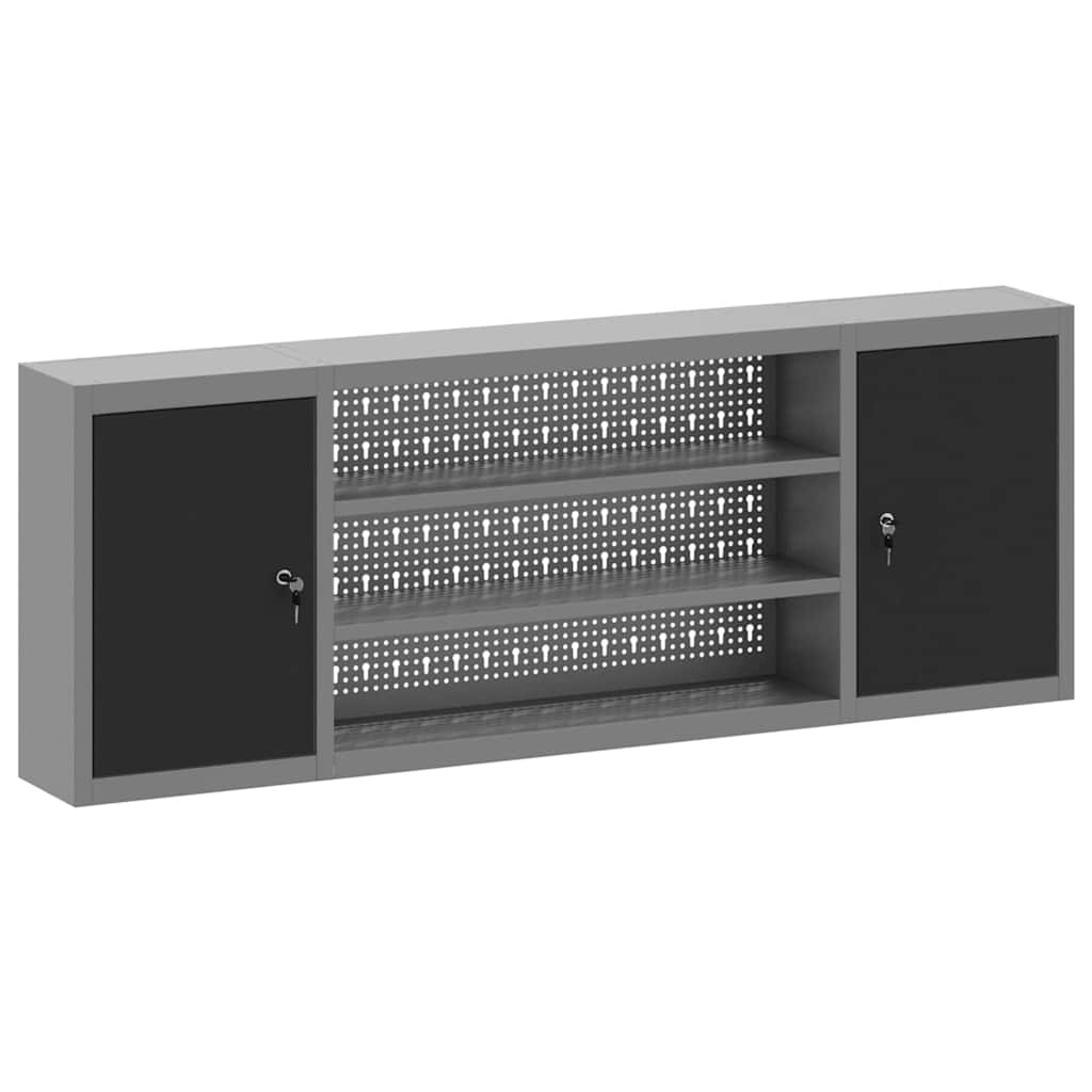 Maison Exclusive - Werkzeugschrank Mit Regal Schwarz Und Grau 150