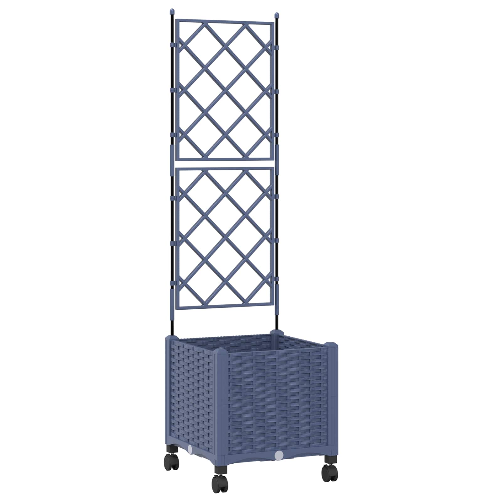 Maison Exclusive - Pflanzkübel Mit Spalier Und Rädern Grau 40 X 4