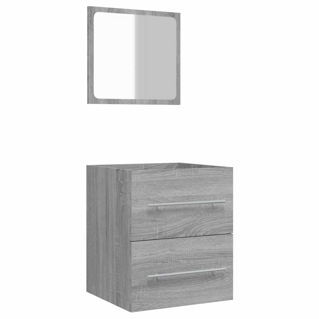 Maison Exclusive - Badschrank Mit Spiegel Grau Sonoma 41x38,5x48