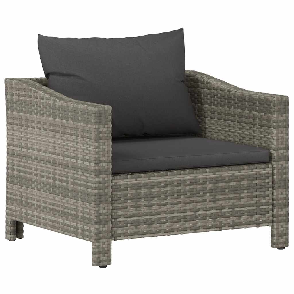 Maison Exclusive - Gartensessel Mit Kissen Grau Poly Rattan