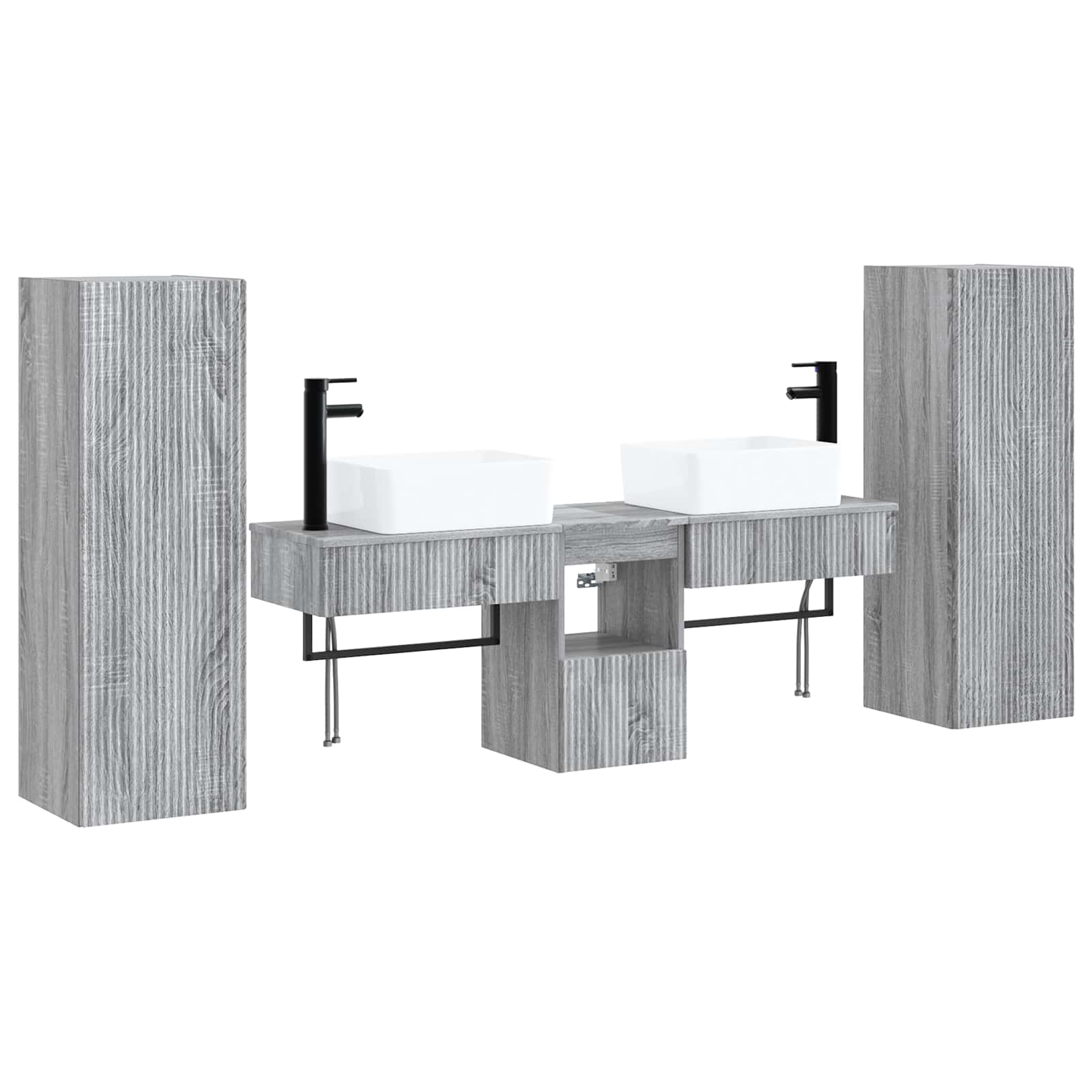 Maison Exclusive - Badezimmermöbel-set 5 Stk. Grau Sonoma 33 X 34