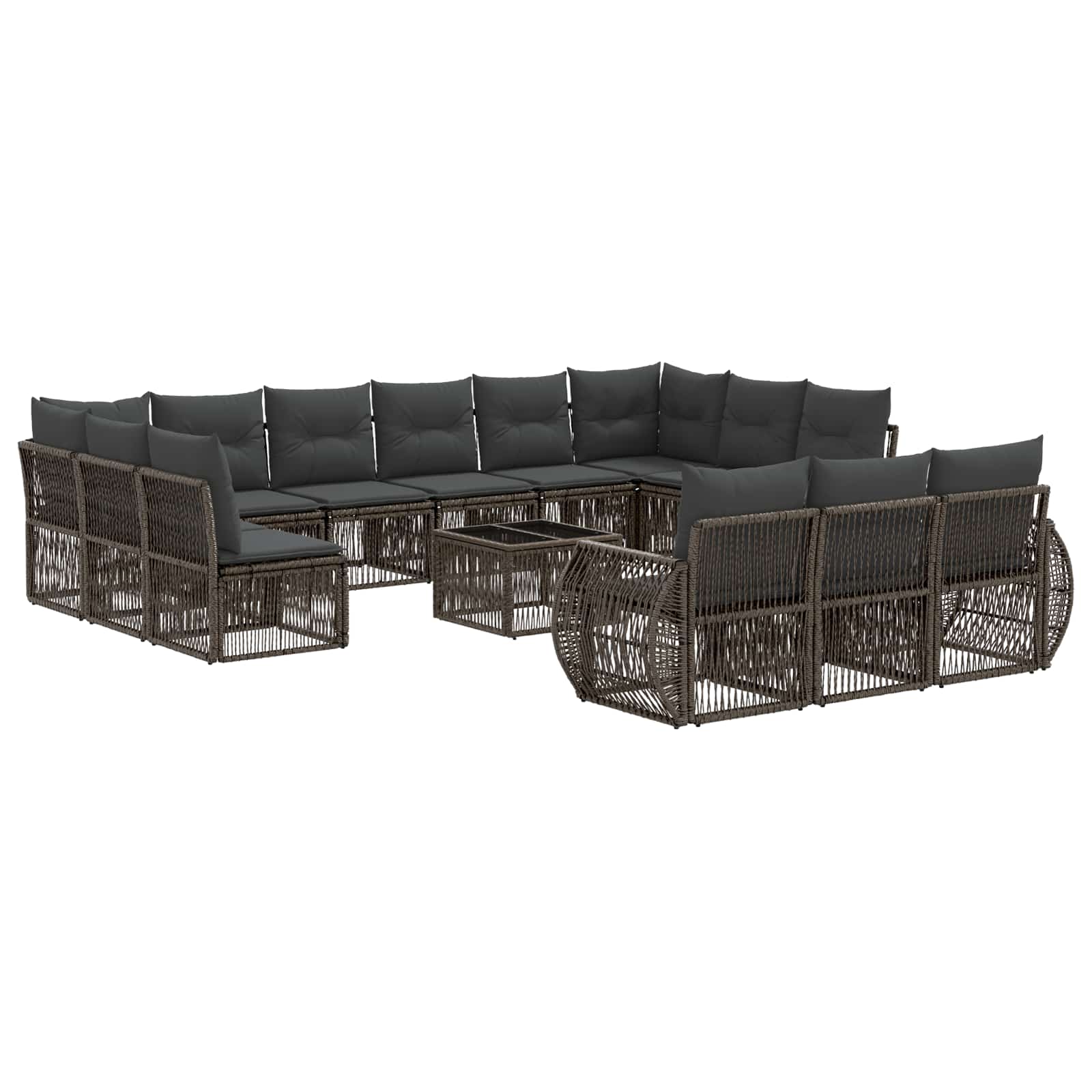 Maison Exclusive - Gartensofa-set 14 Stk. Grau Und Dunkelgrau Pol