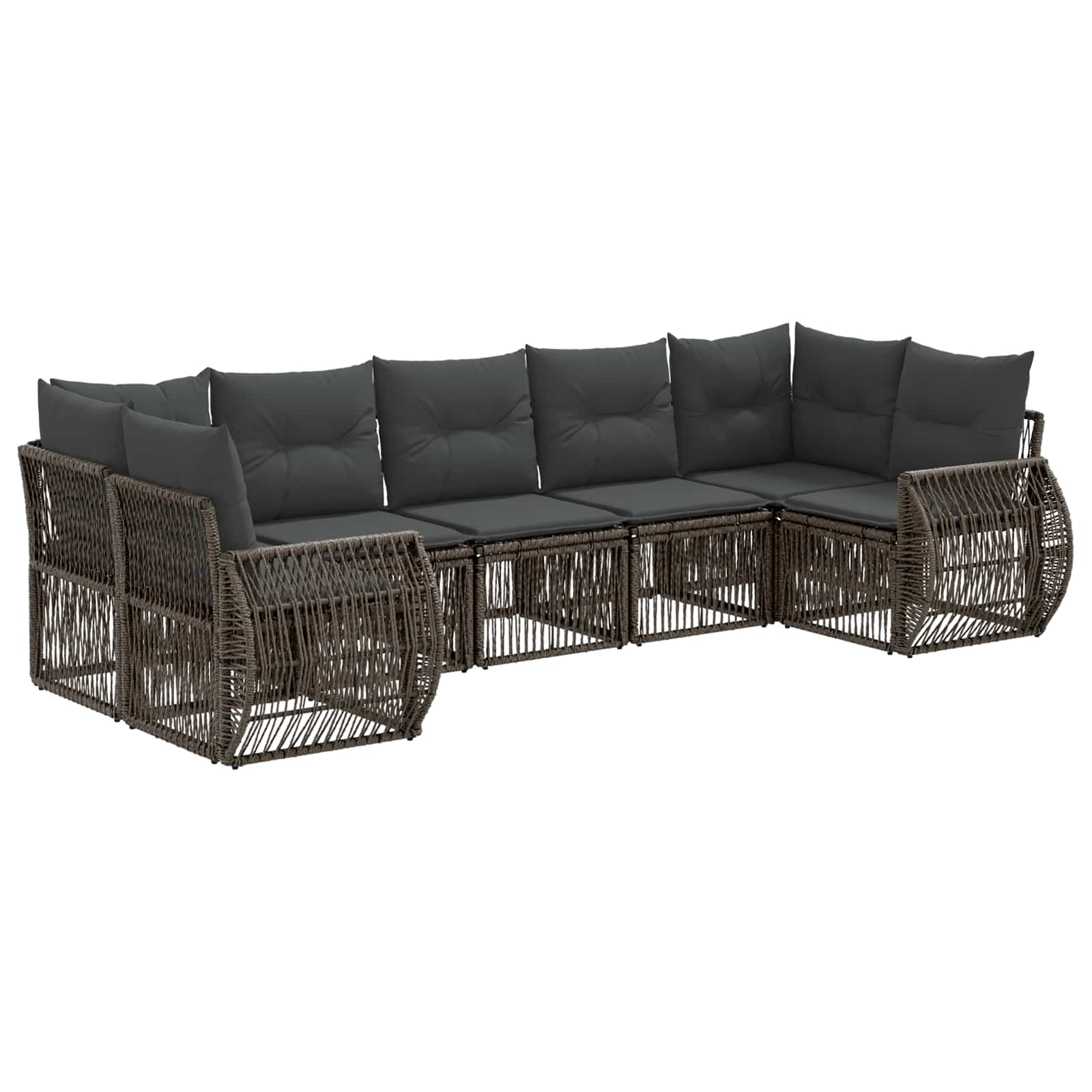 Maison Exclusive - Gartensofa-set 7 Stk. 7-sitzanzahl Grau Und Du