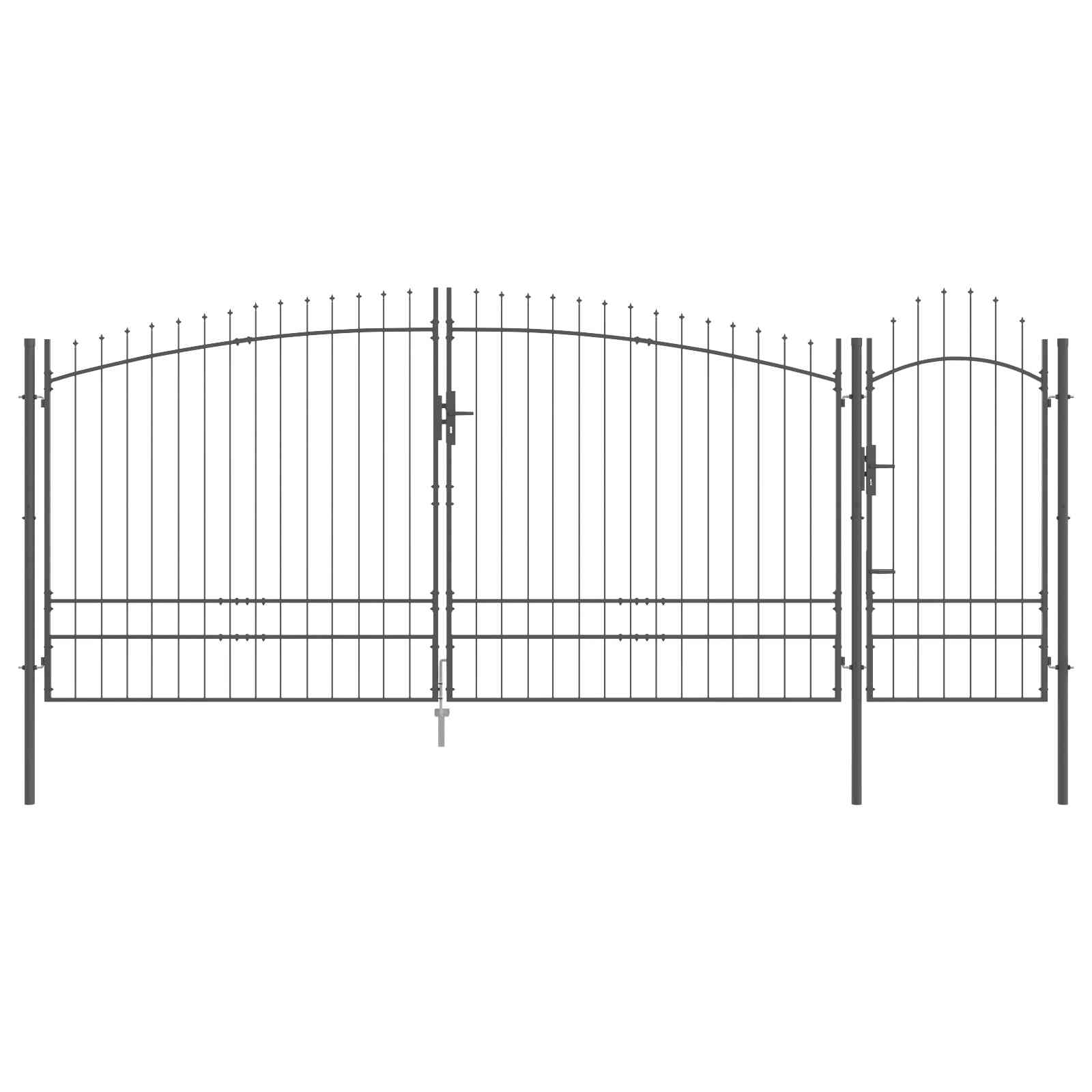 Maison Exclusive - Gartentor Woerden 195 X 500 Cm Stahl Grau Absc