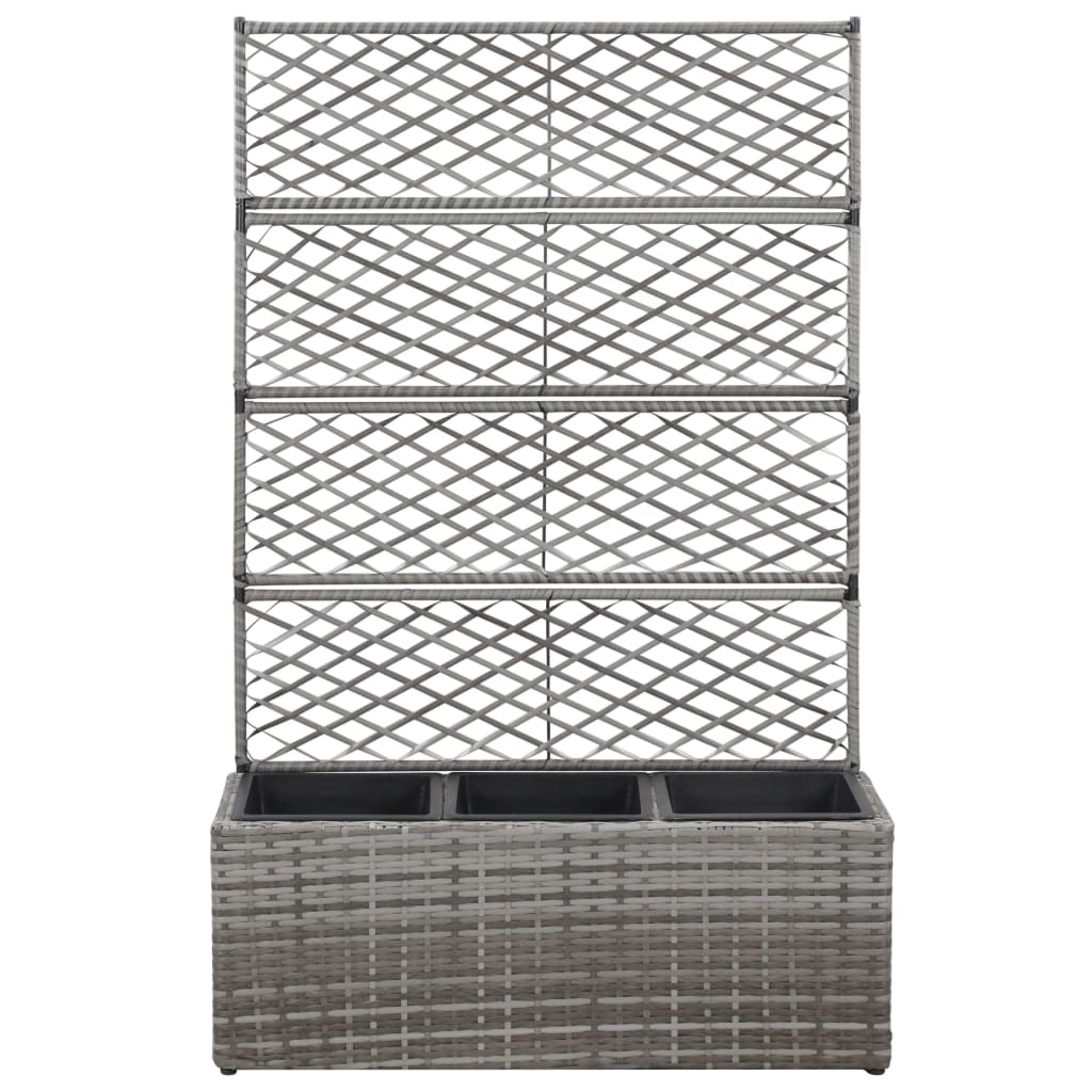 Maison Exclusive - Hochbeet Mit Rankgitter 3 Töpfe 83×30×130cm Po
