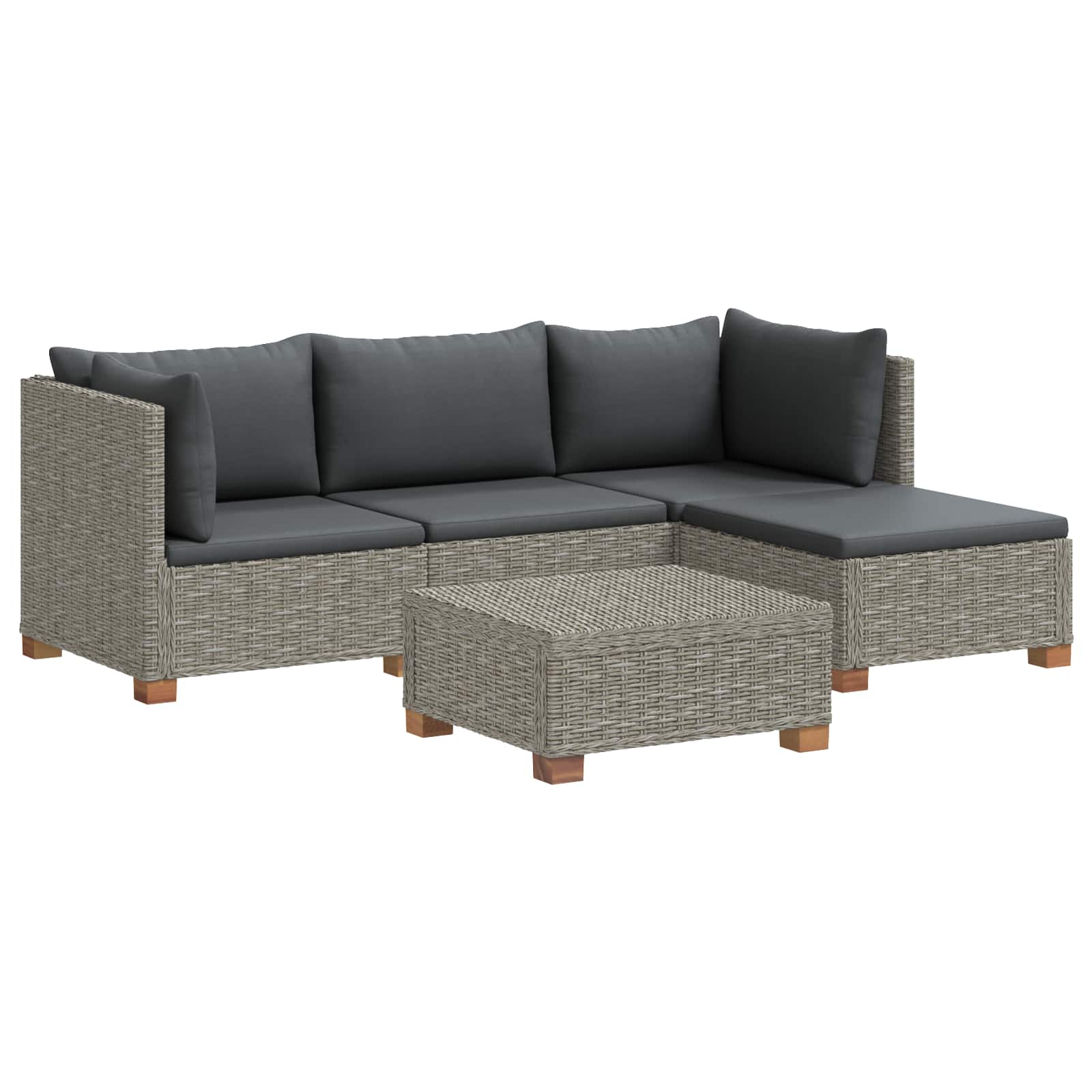 Maison Exclusive - 5 Stk. Rattan-lounge-set Mit Kissen Gendt Natu