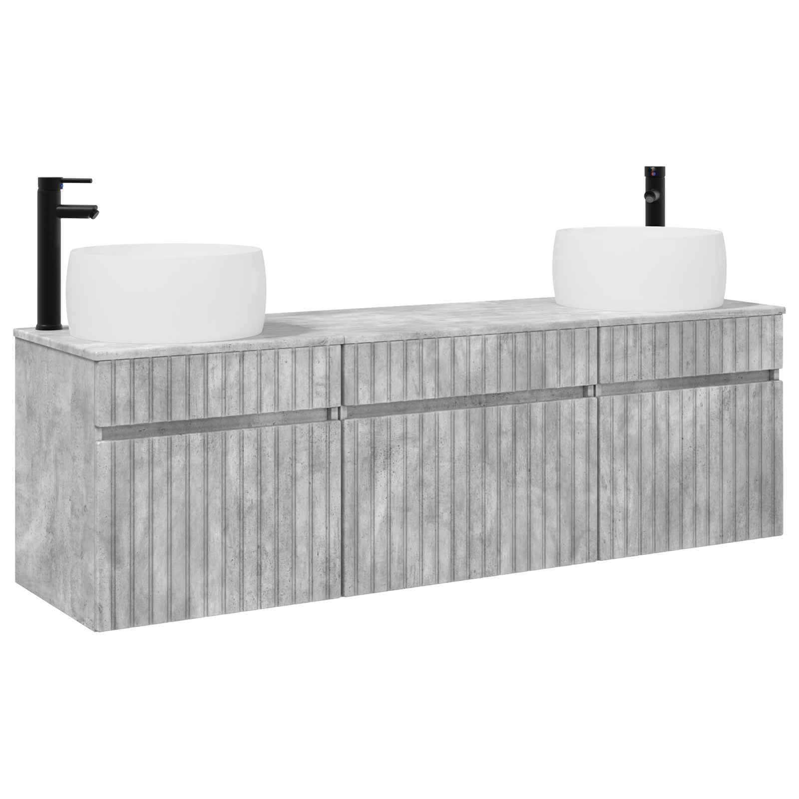 Maison Exclusive - Badezimmerschrank-set 3 Stk. Betongrau 49 X 44