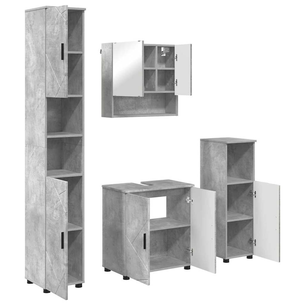 Maison Exclusive - Badezimmermöbel-set 4 Stk. Beton Grau 61 X 35