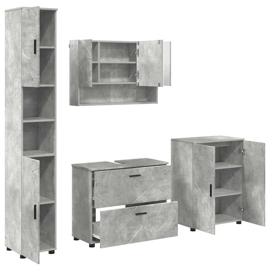 Maison Exclusive - Badezimmermöbel-set 4 Stk. Beton Grau 35 X 30