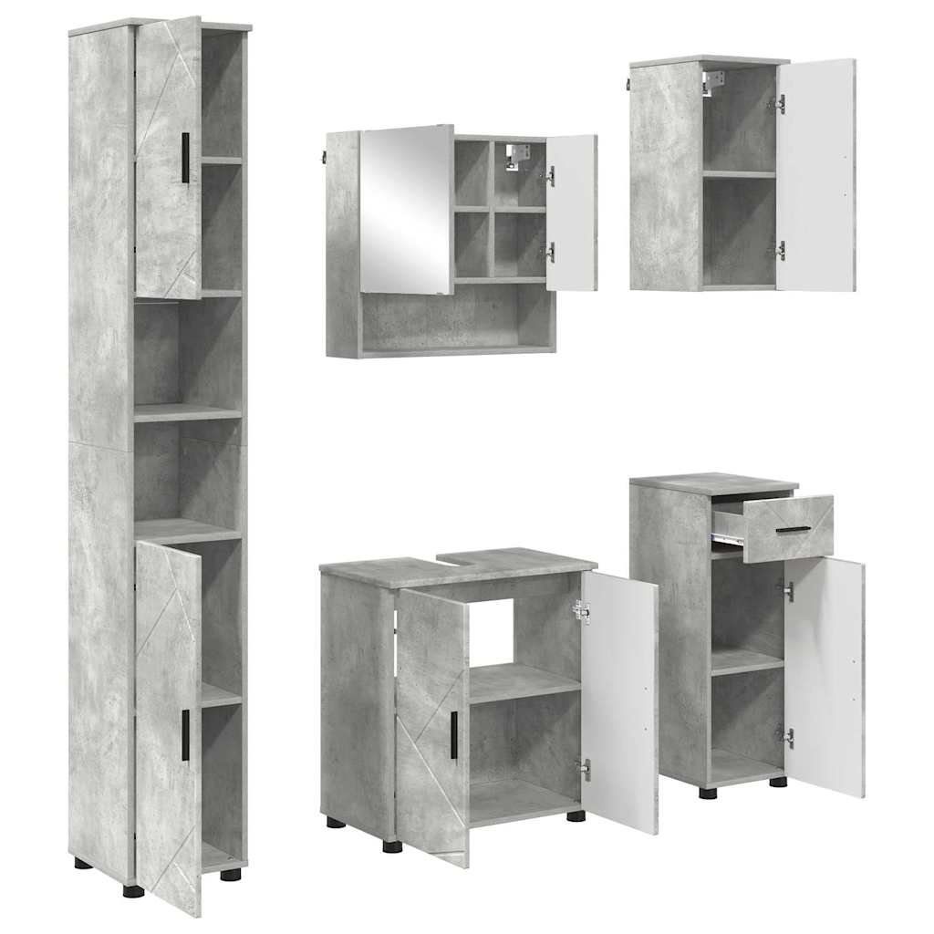 Maison Exclusive - Badezimmermöbel-set 5 Stk. Beton Grau 61 X 35