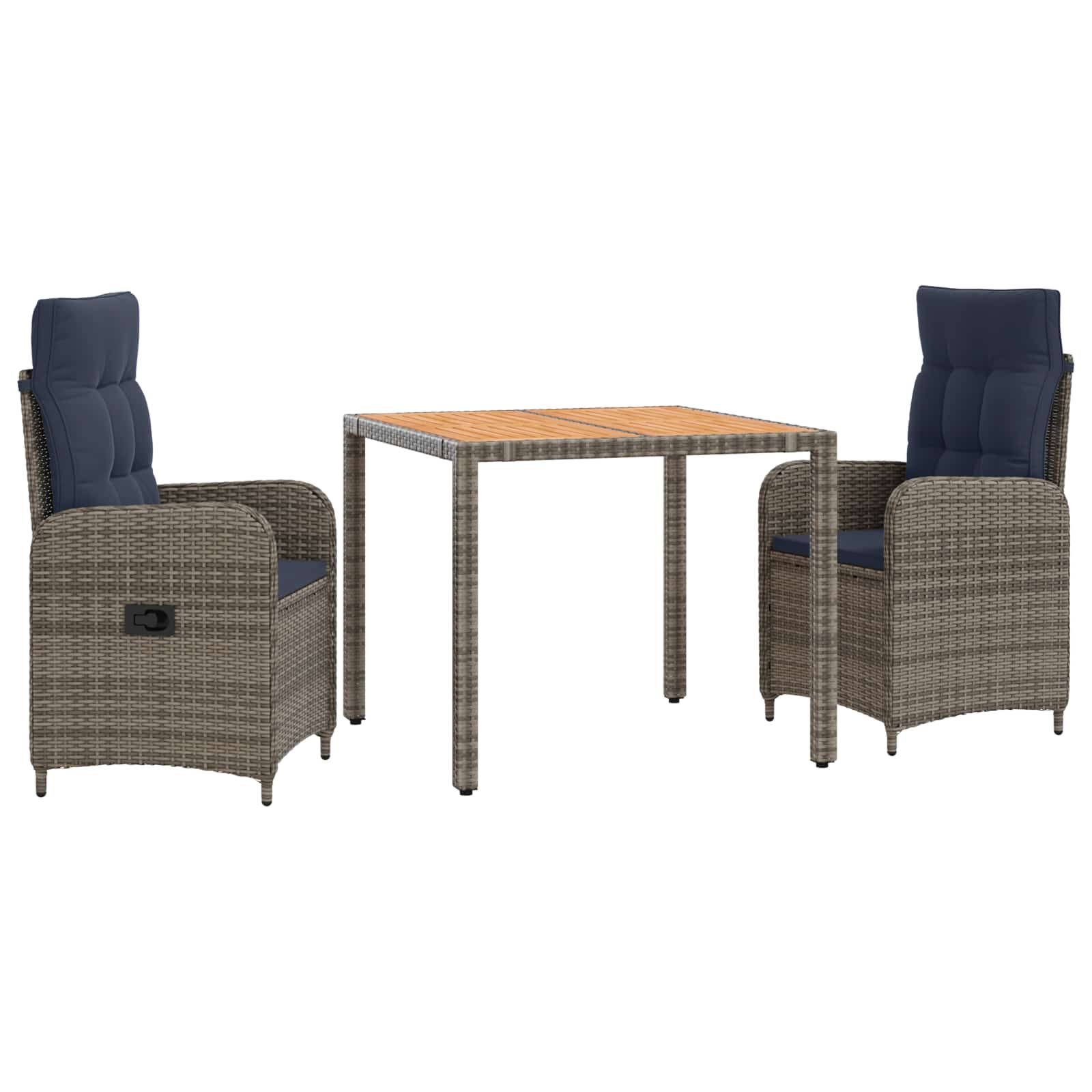 Maison Exclusive - Outdoortisch-set 3 Stk. Pe Rattan Und Pulverbe