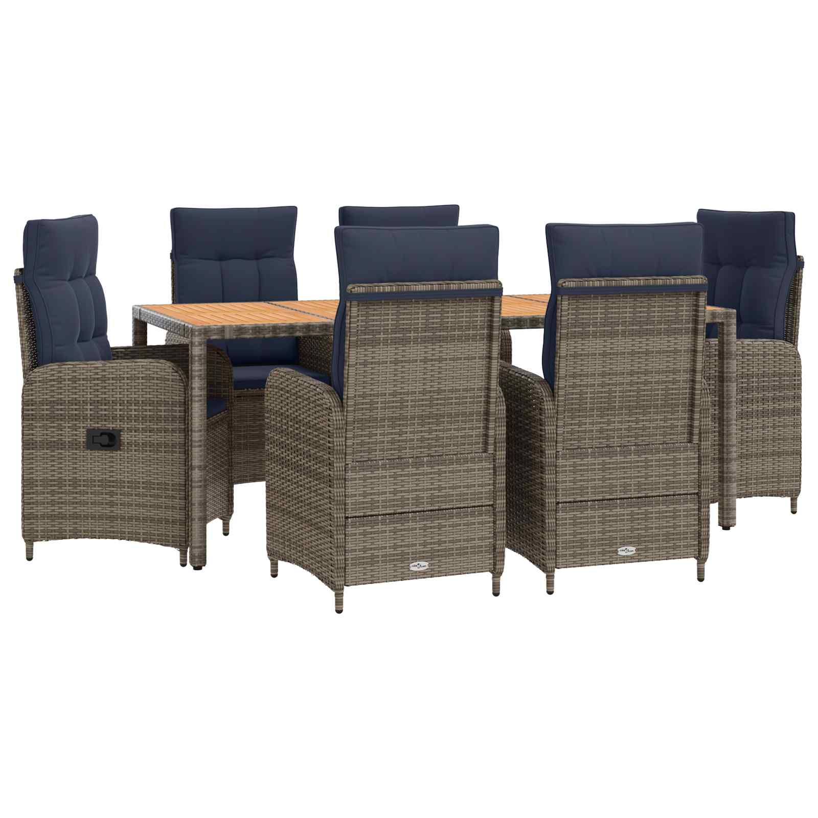 Maison Exclusive - Outdoortisch-set 7 Stk. Pe Rattan Und Pulverbe