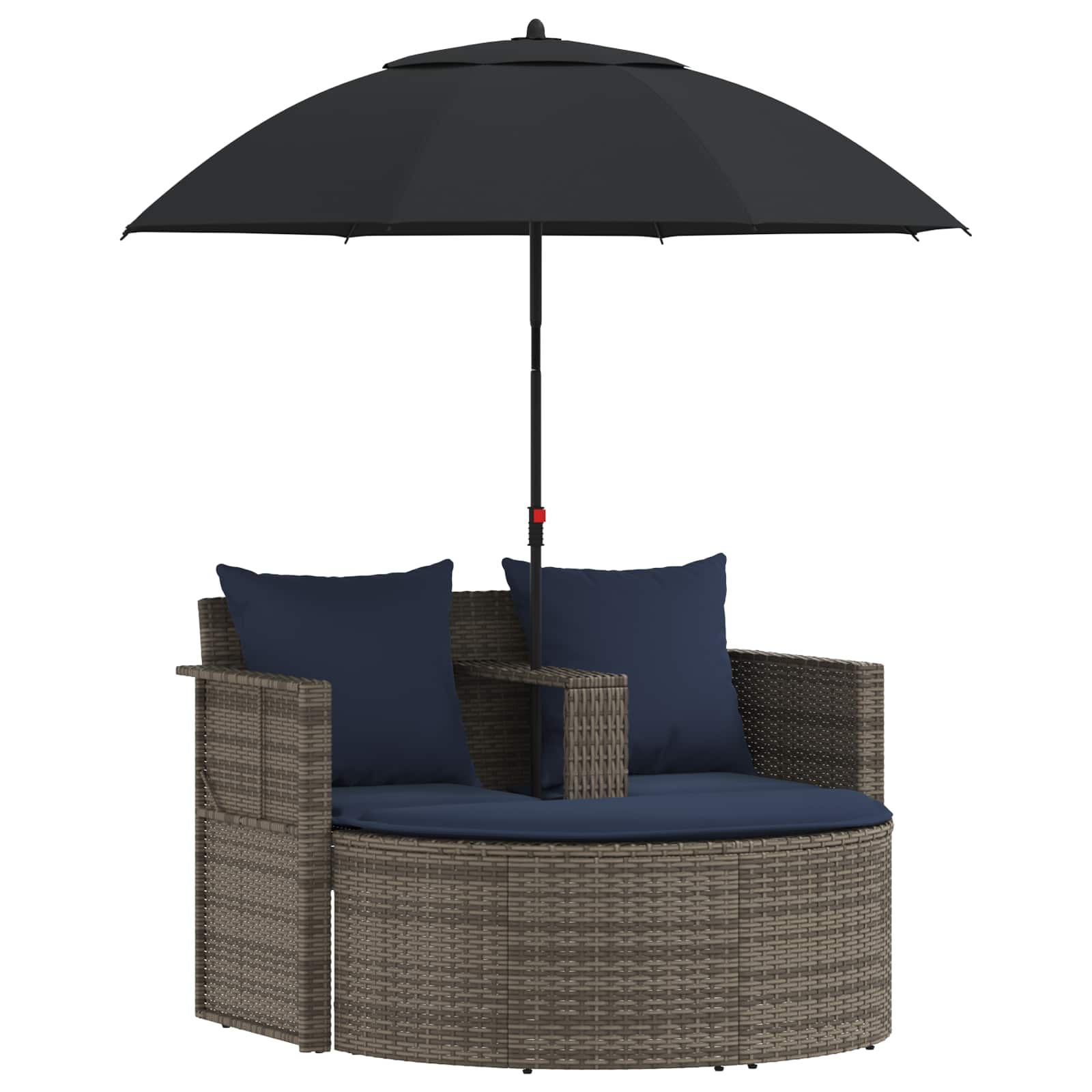 Maison Exclusive - Garten-sofa 8 Stk. Poly-rattan Grau Und Marine