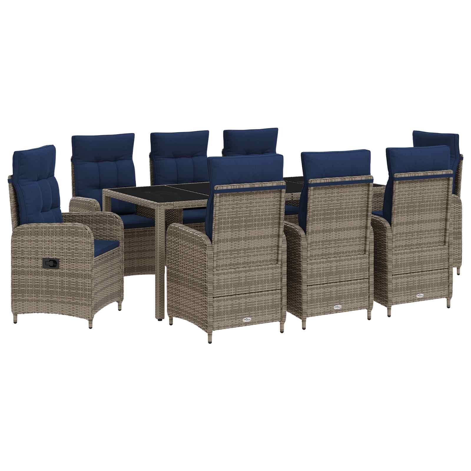 Maison Exclusive - Outdoortisch-set 9 Stk. Poly-rattan