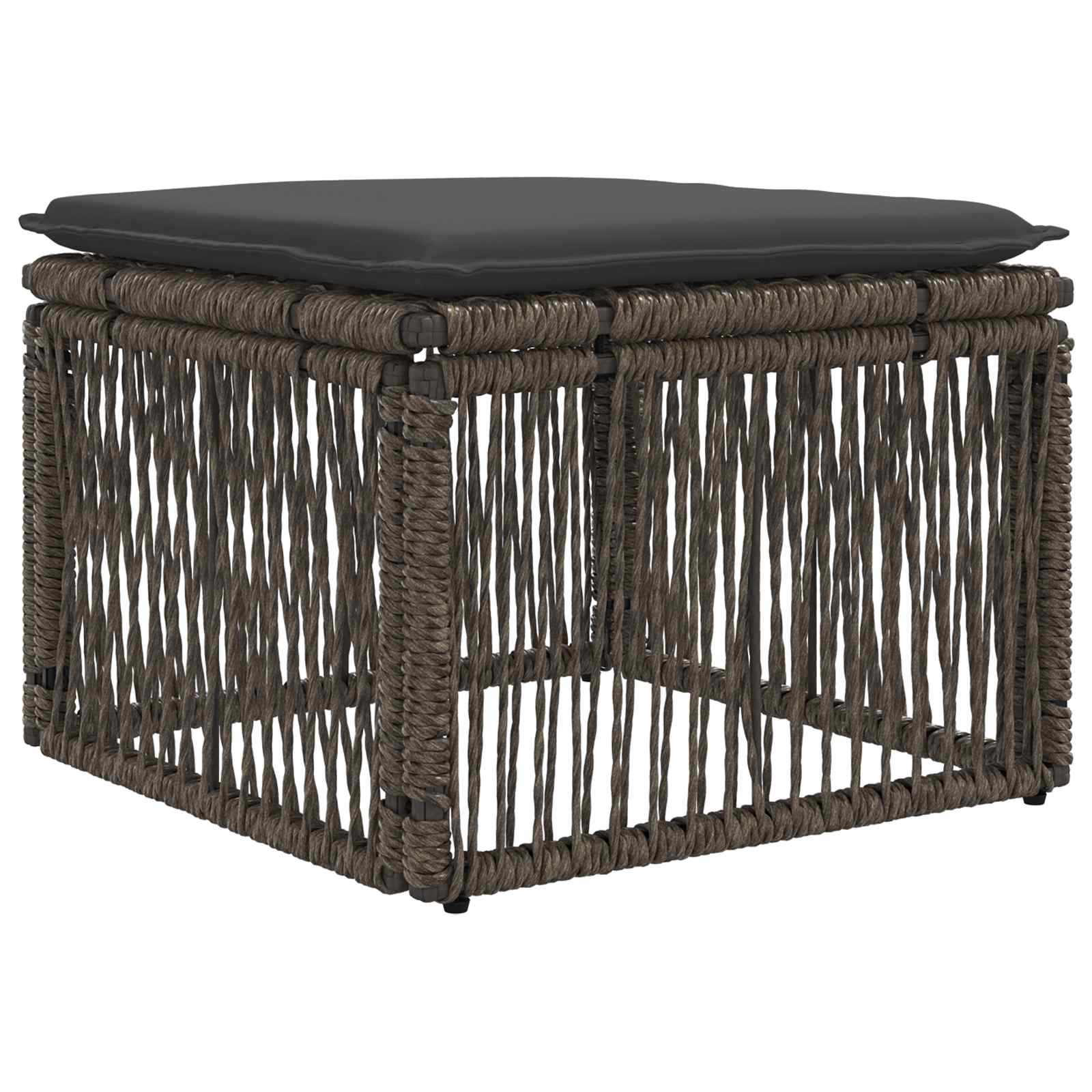 Maison Exclusive - Fußhocker Grau Poly-rattan