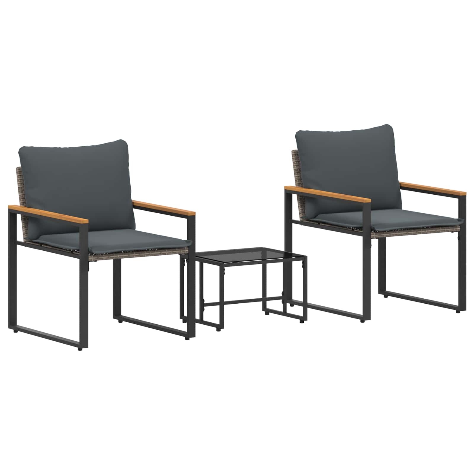 Maison Exclusive - Möbelsets 3 Stk. Grau Und Dunkelgrau Rattan