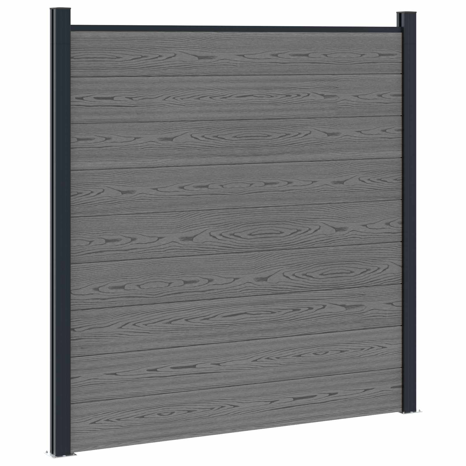 Maison Exclusive - Zaunset 180 X 186 Cm Wpc Und Aluminium Grau