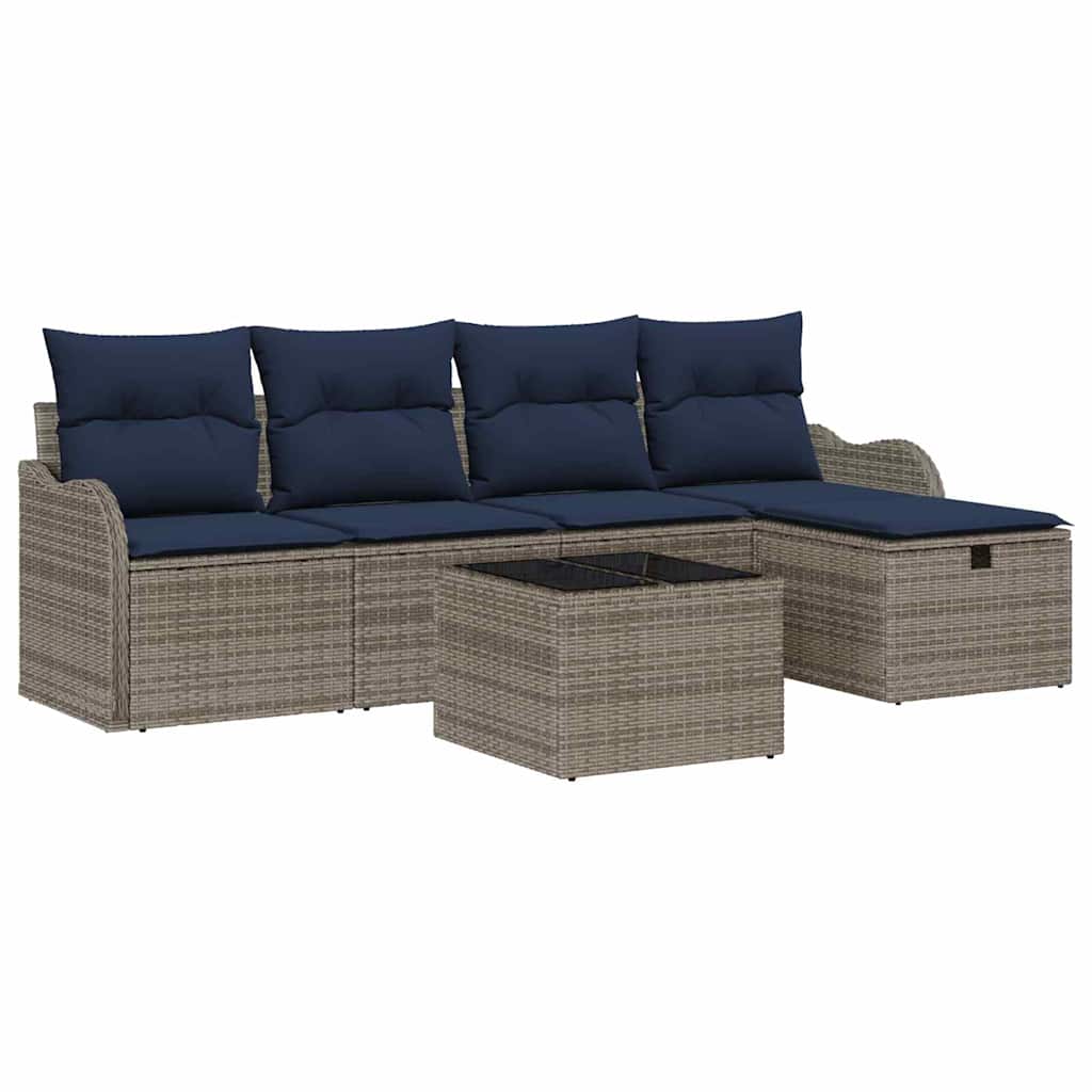 Maison Exclusive - Gartensofa-set 6 Stk. 4-sitzanzahl Grau Und Ma