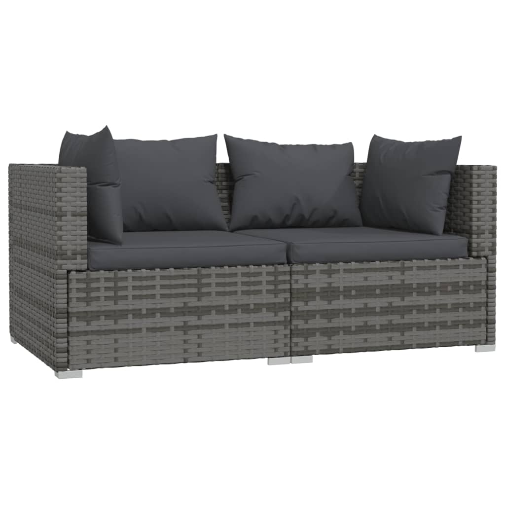 Maison Exclusive - 2-sitzer-sofa Mit Kissen Grau Poly Rattan
