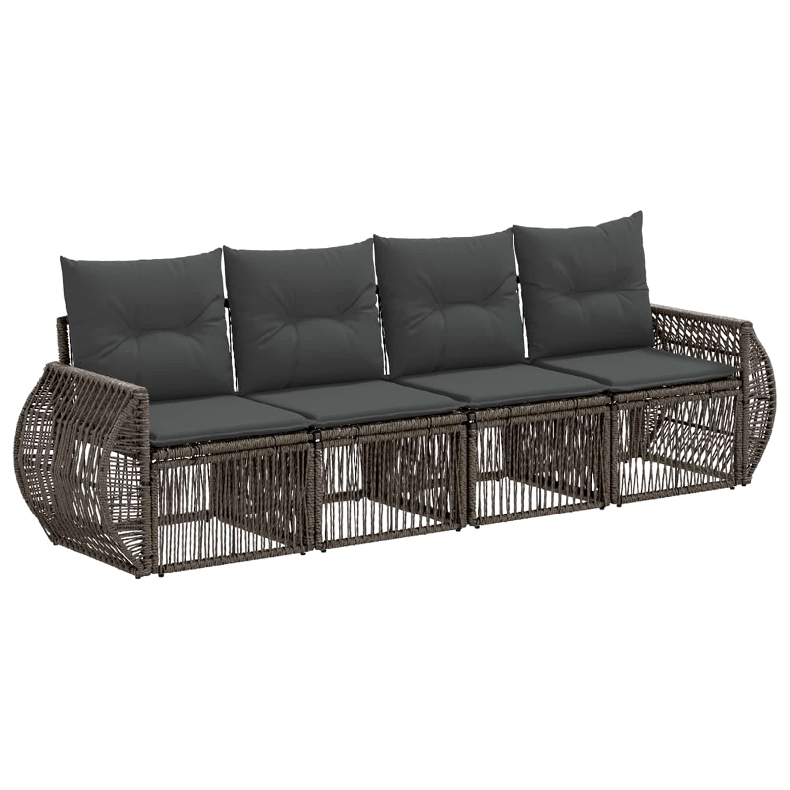 Maison Exclusive - Gartensofa-set 4 Stk. Grau Und Dunkelgrau Poly