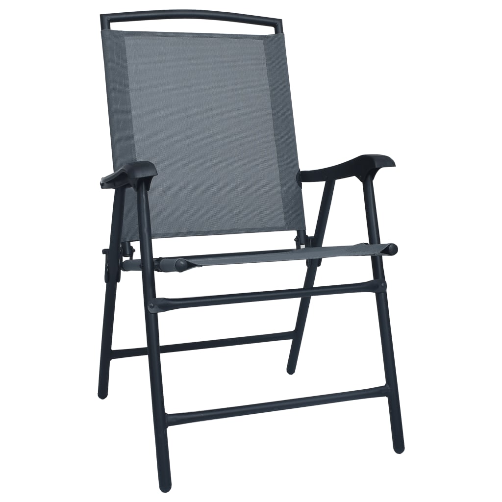 Maison Exclusive - Klappstühle, 2 Stück, Textilene Grau