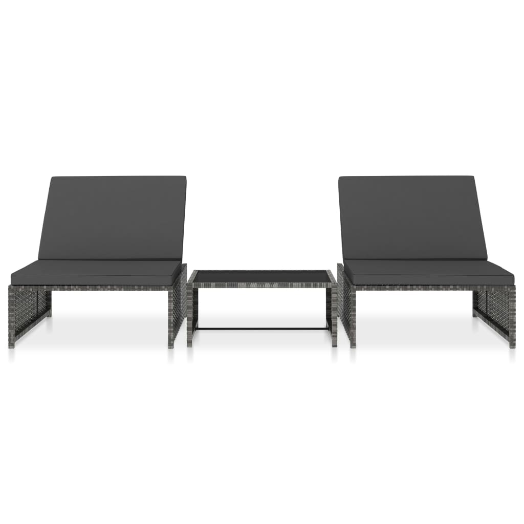 Maison Exclusive - Outdoor-lehnstühle 2 Stk. Mit Tisch Grau Poly