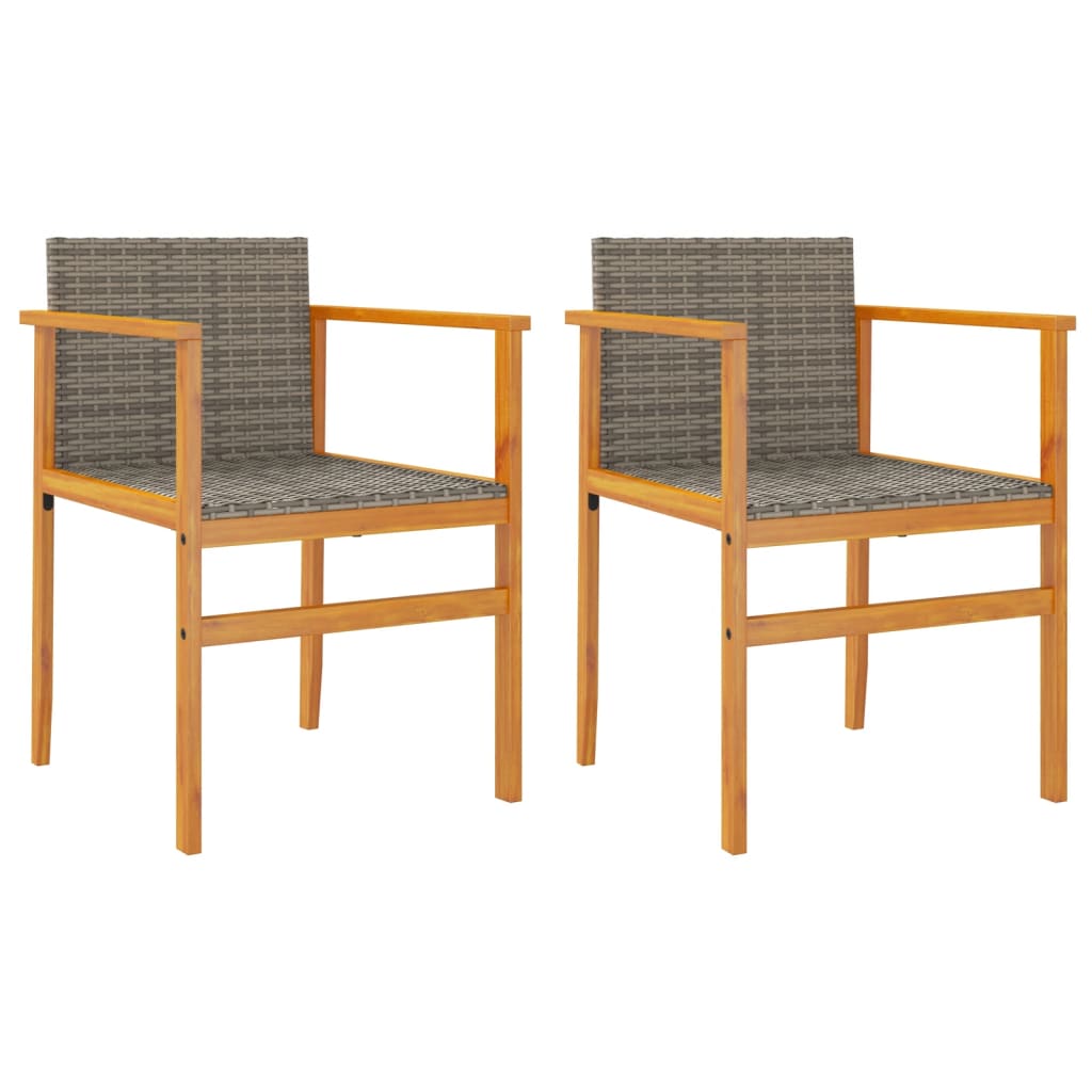 Maison Exclusive - Gartenstühle 2 Stk. Grau Poly Rattan Und Massi