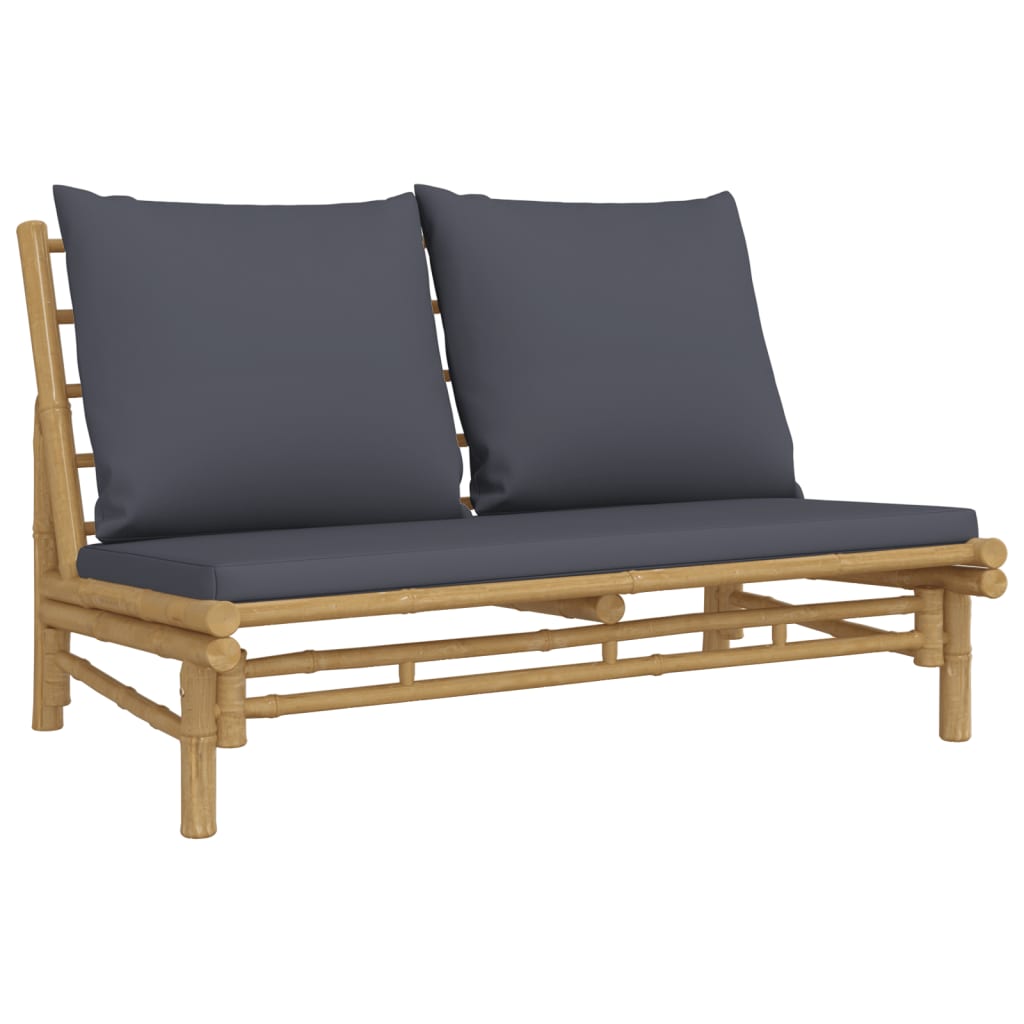 Maison Exclusive - Gartenbank Mit Dunkelgrauen Kissen Bambus