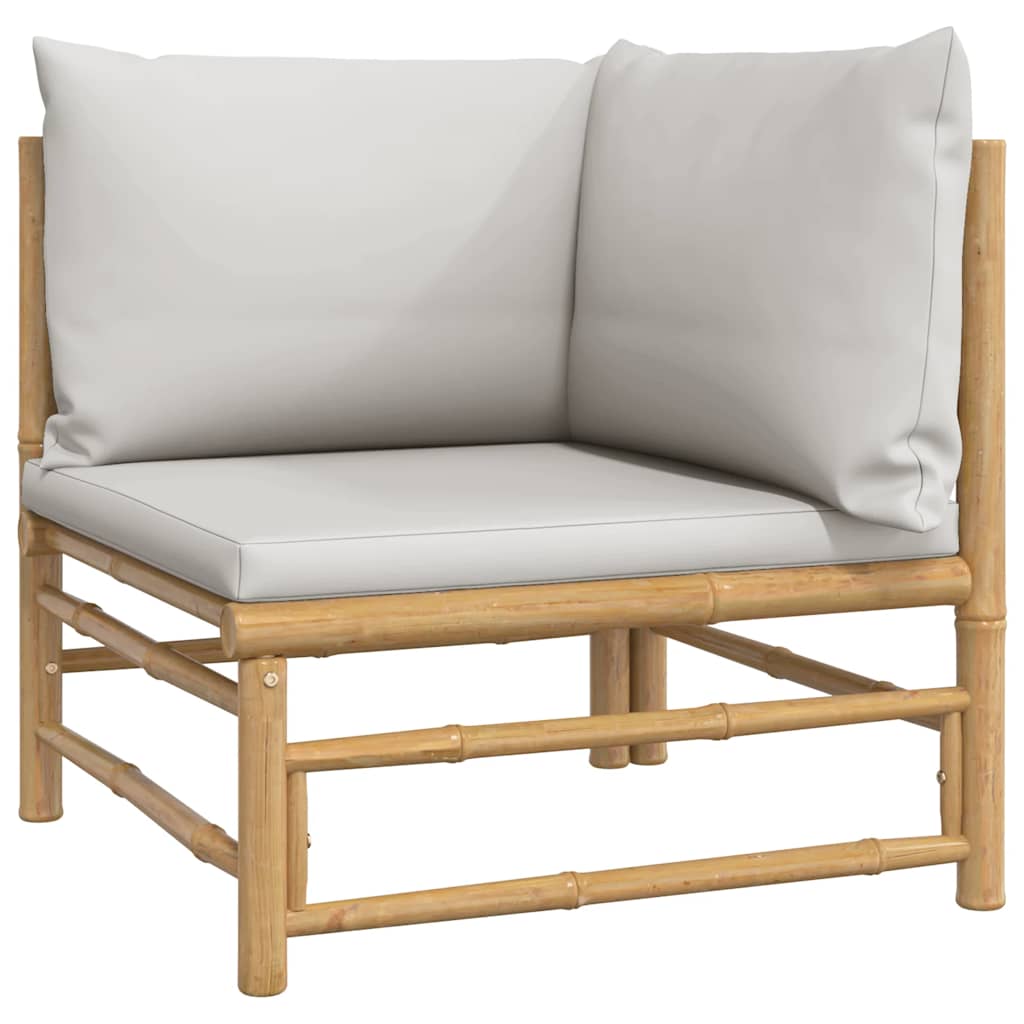 Maison Exclusive - Garten-ecksofa Mit Hellgrauen Kissen Bambus